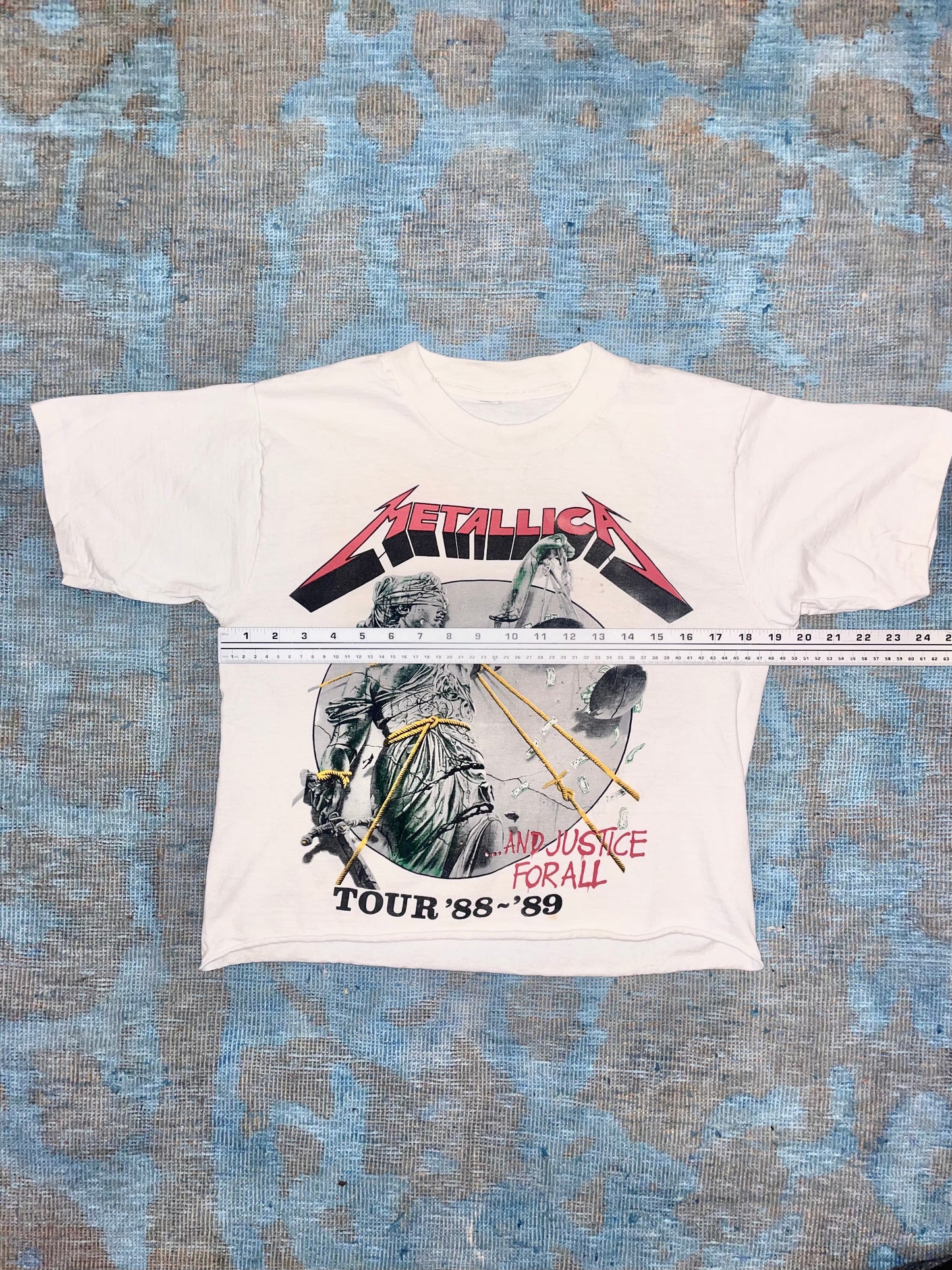 Metallica "…And Justice For All Tour 1988-89" White Double Sided Metal Vintage T-Shirt