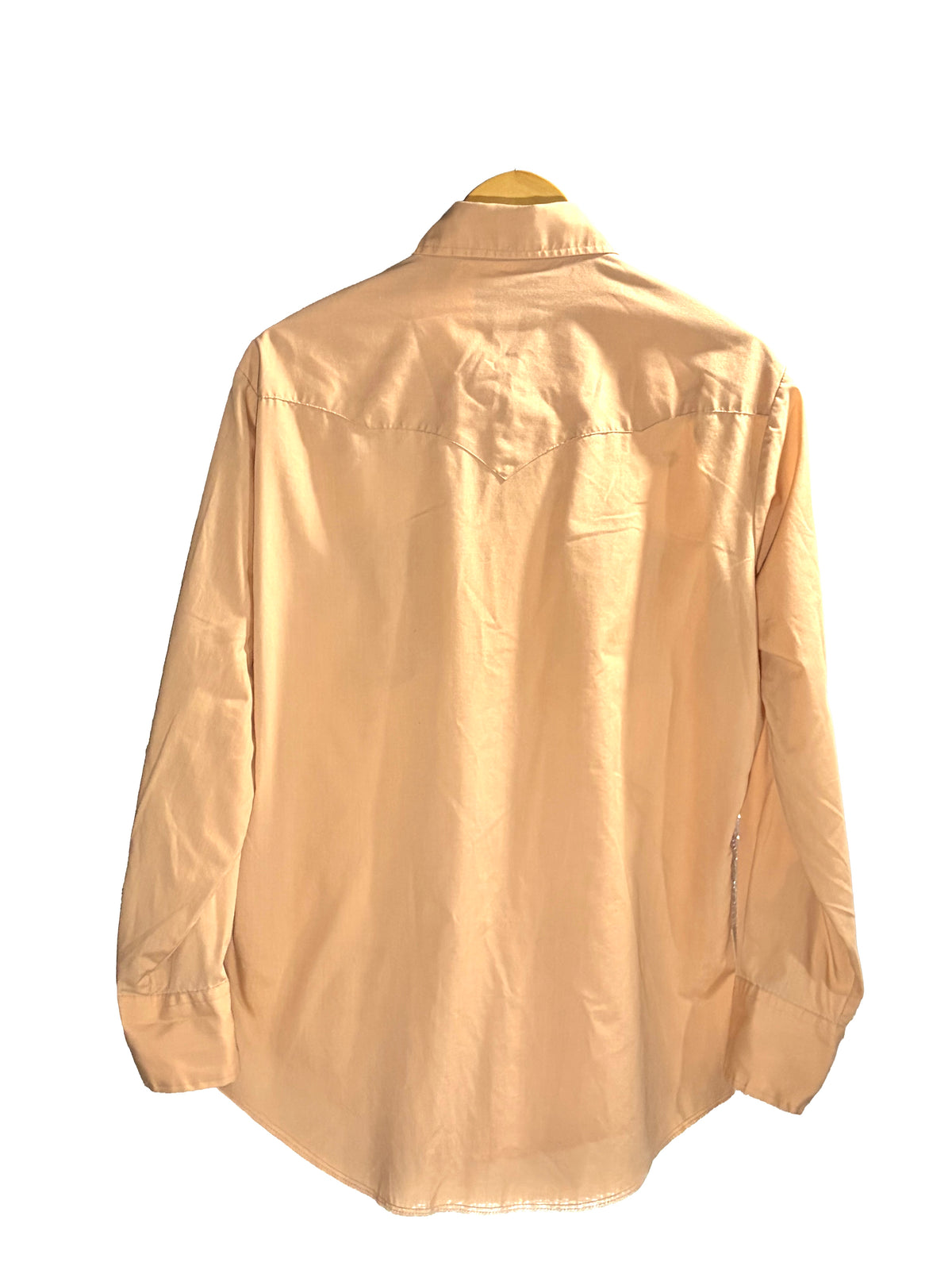 1970s Terracotta Multicolor Embroidered Snap Western Shirt