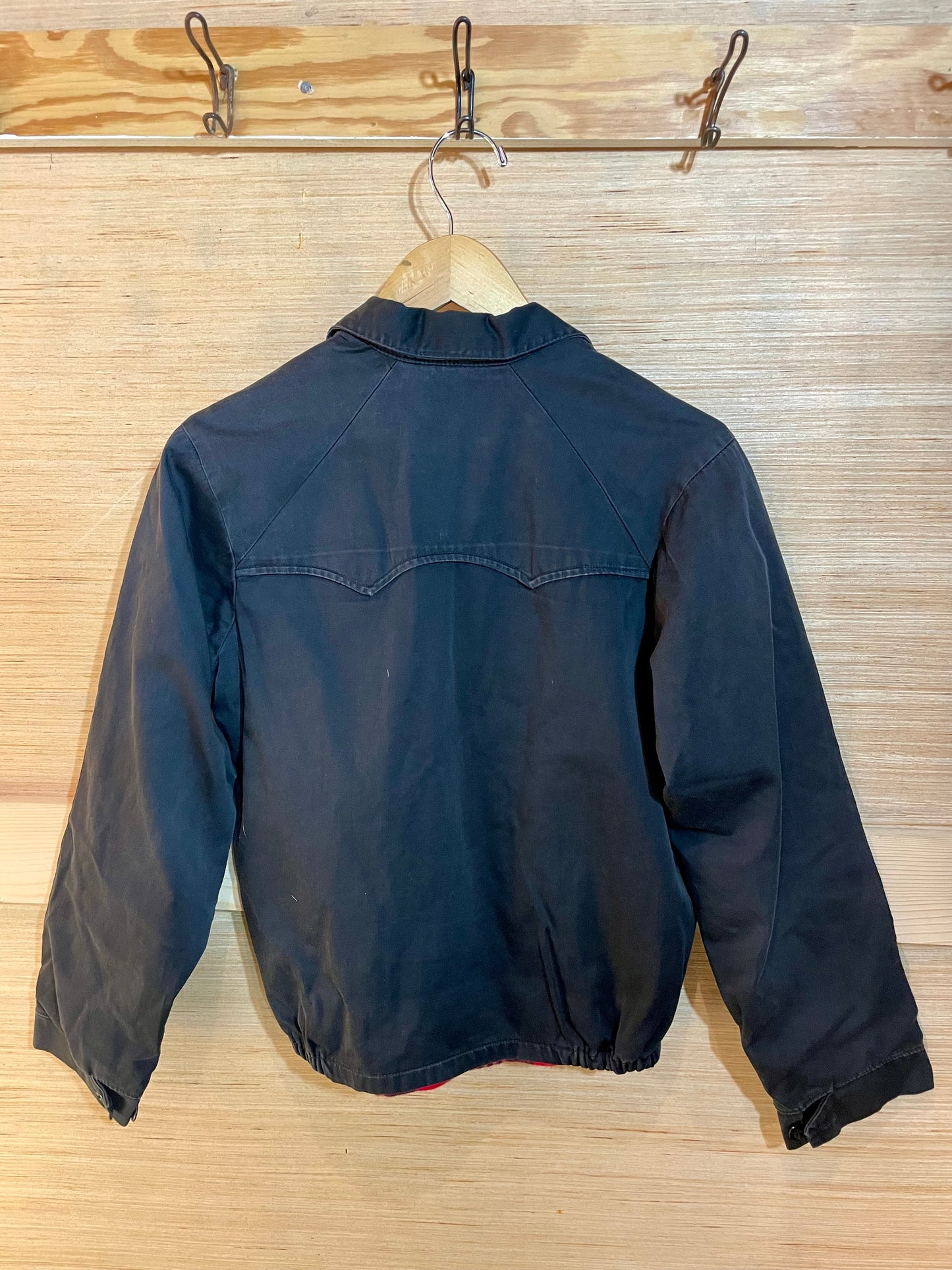 1950s Black Cotton Lined Harrington Jacket