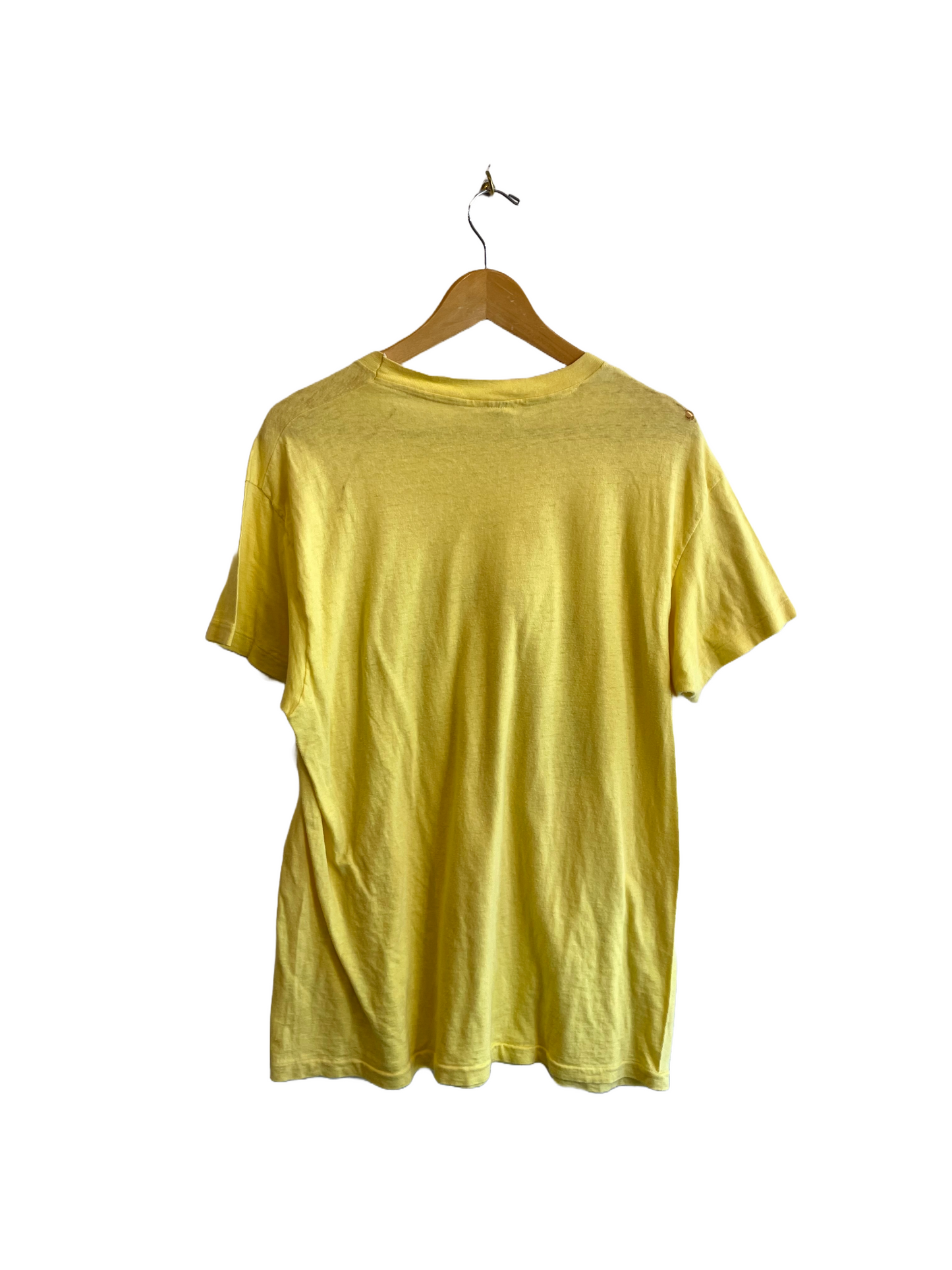 1970s Pale Yellow Fireman Graphic Tee