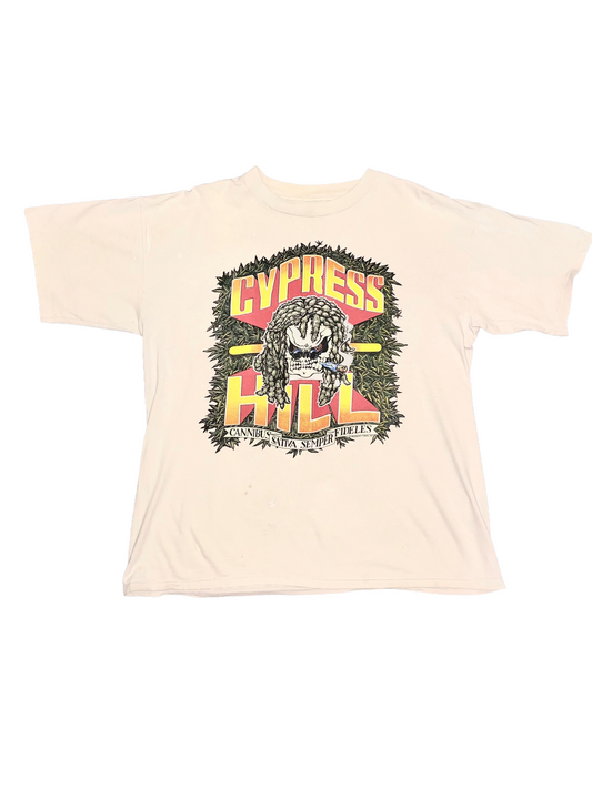 Cypress Hill "Cannibus Sativa Semper Fideles / Hemp Facts" ca. 1990s West Coast Hip Hop Vintage T-Shirt