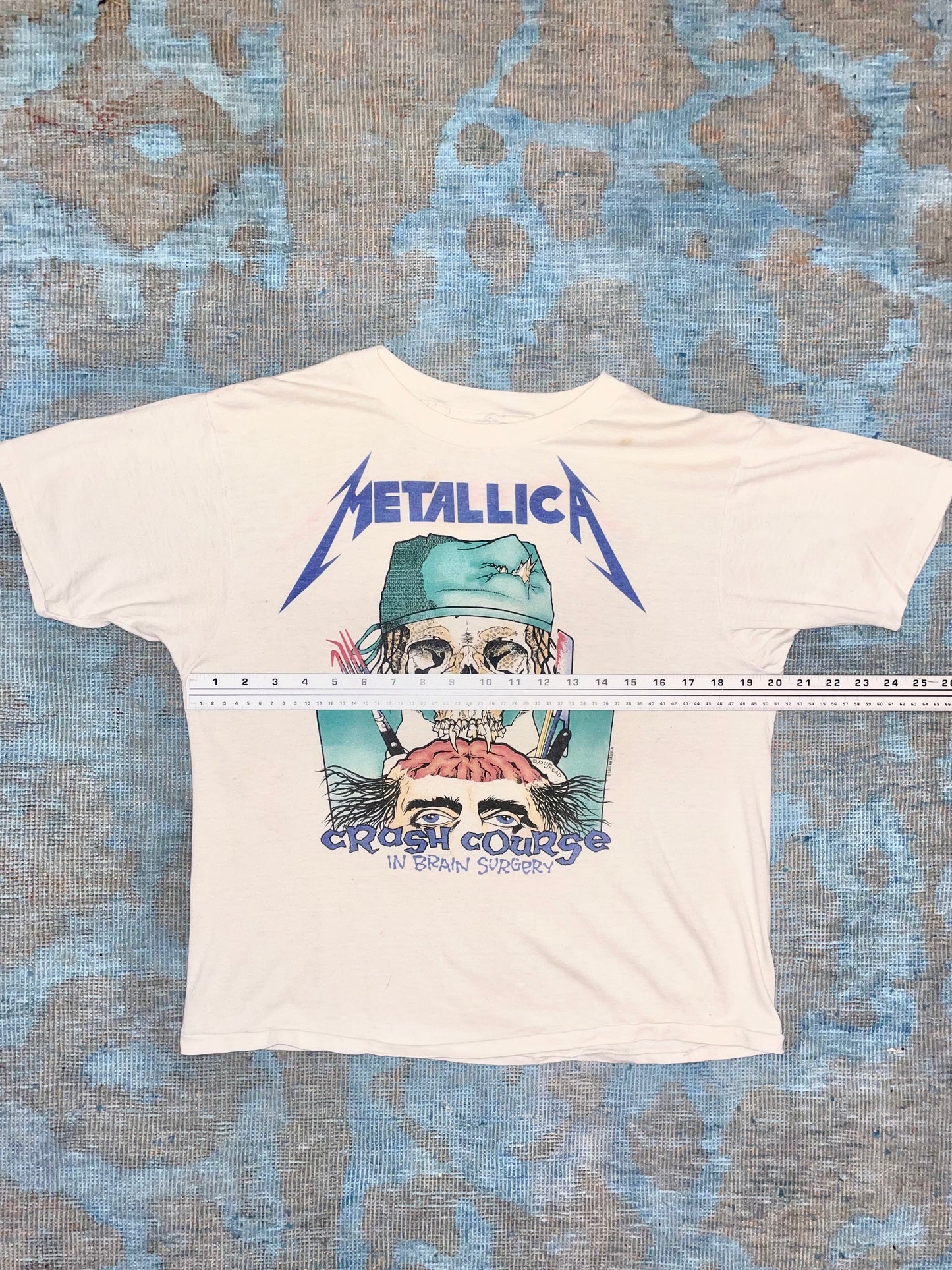 Metallica "Crash Course In Brain Surgery" (Pushead) 1987 Double Sided Metal Vintage T-Shirt