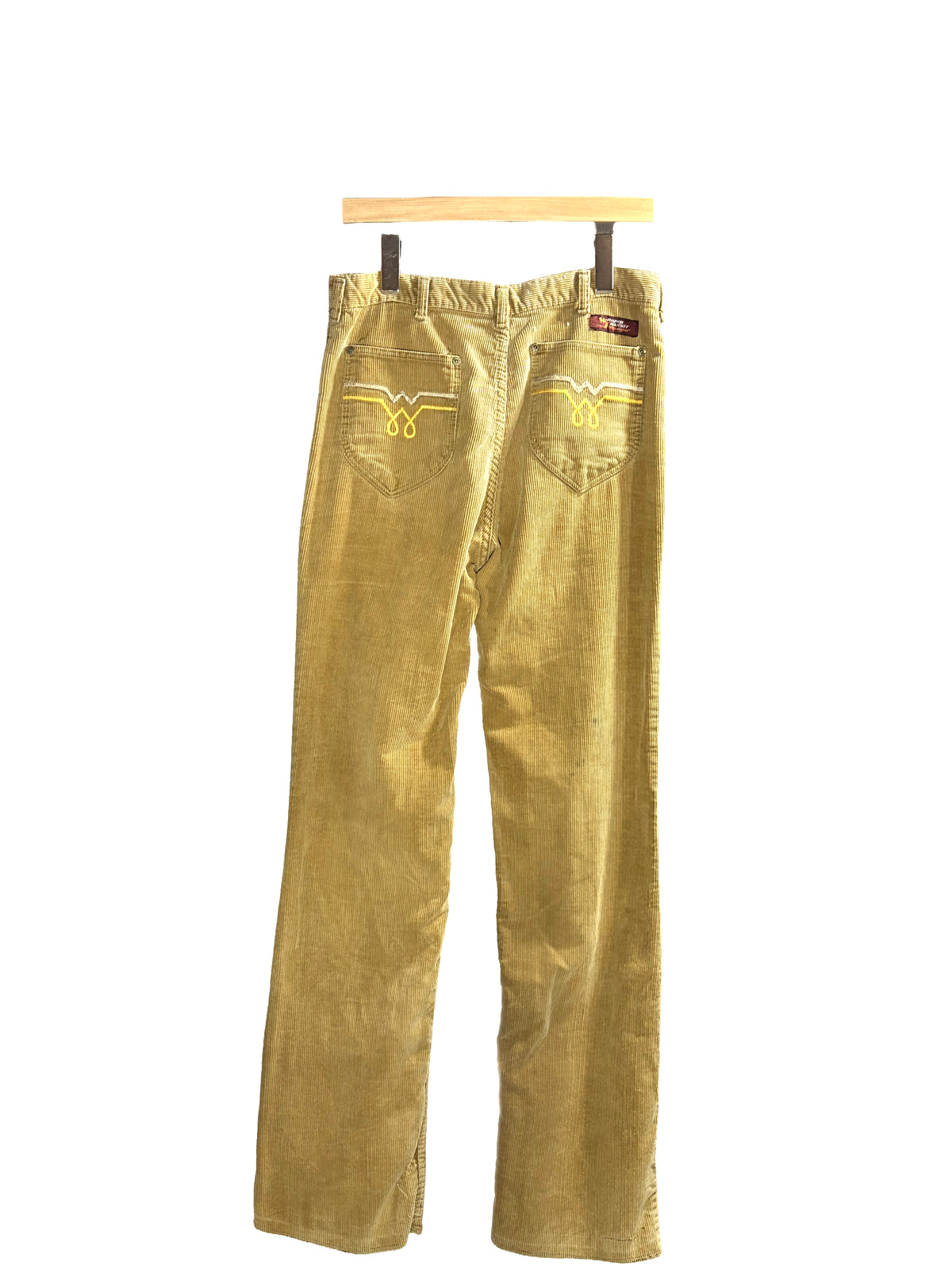 1970s Tan Corduroy Wrangler Flare Pants