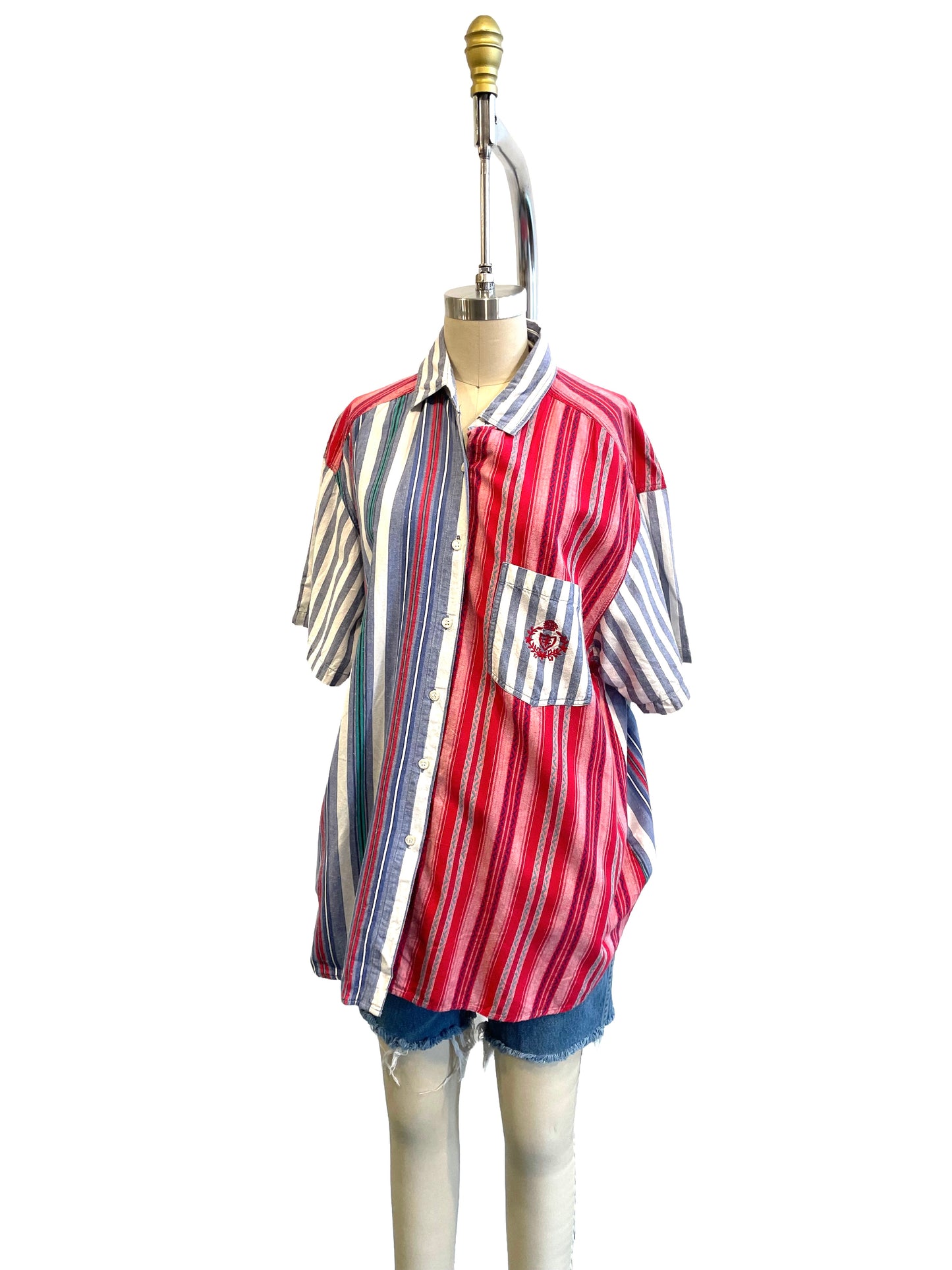 1980s Multi Stripe Cotton Pocket Shirt