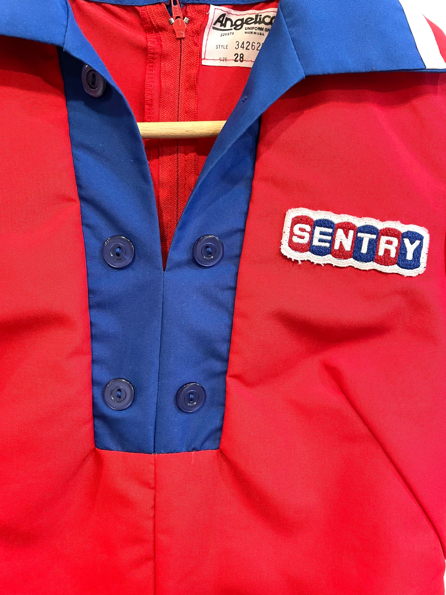 1970s Red Blue White Sentry Patch Uniform Dress