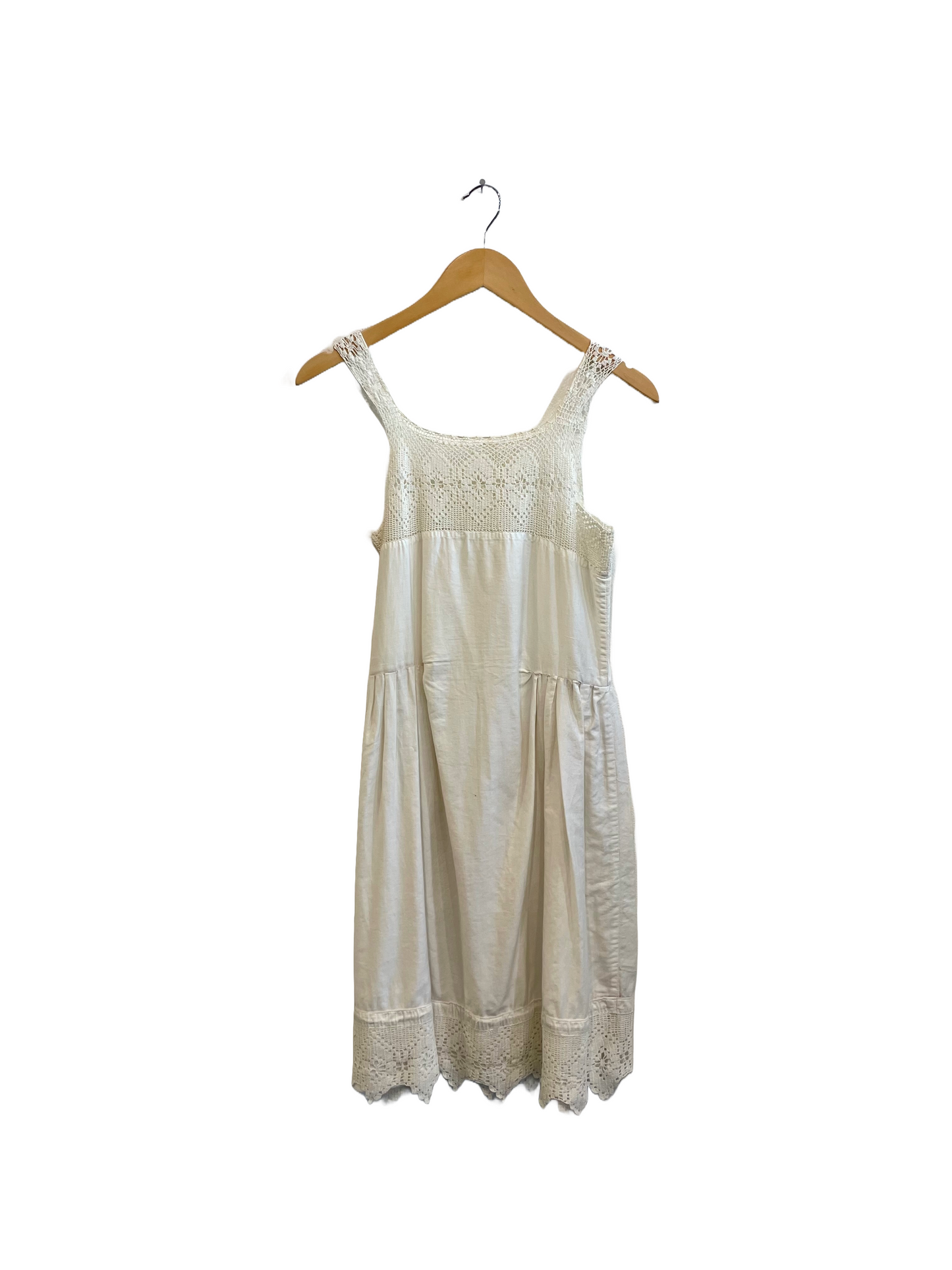 Antique Cotton and Lace Mini Dress