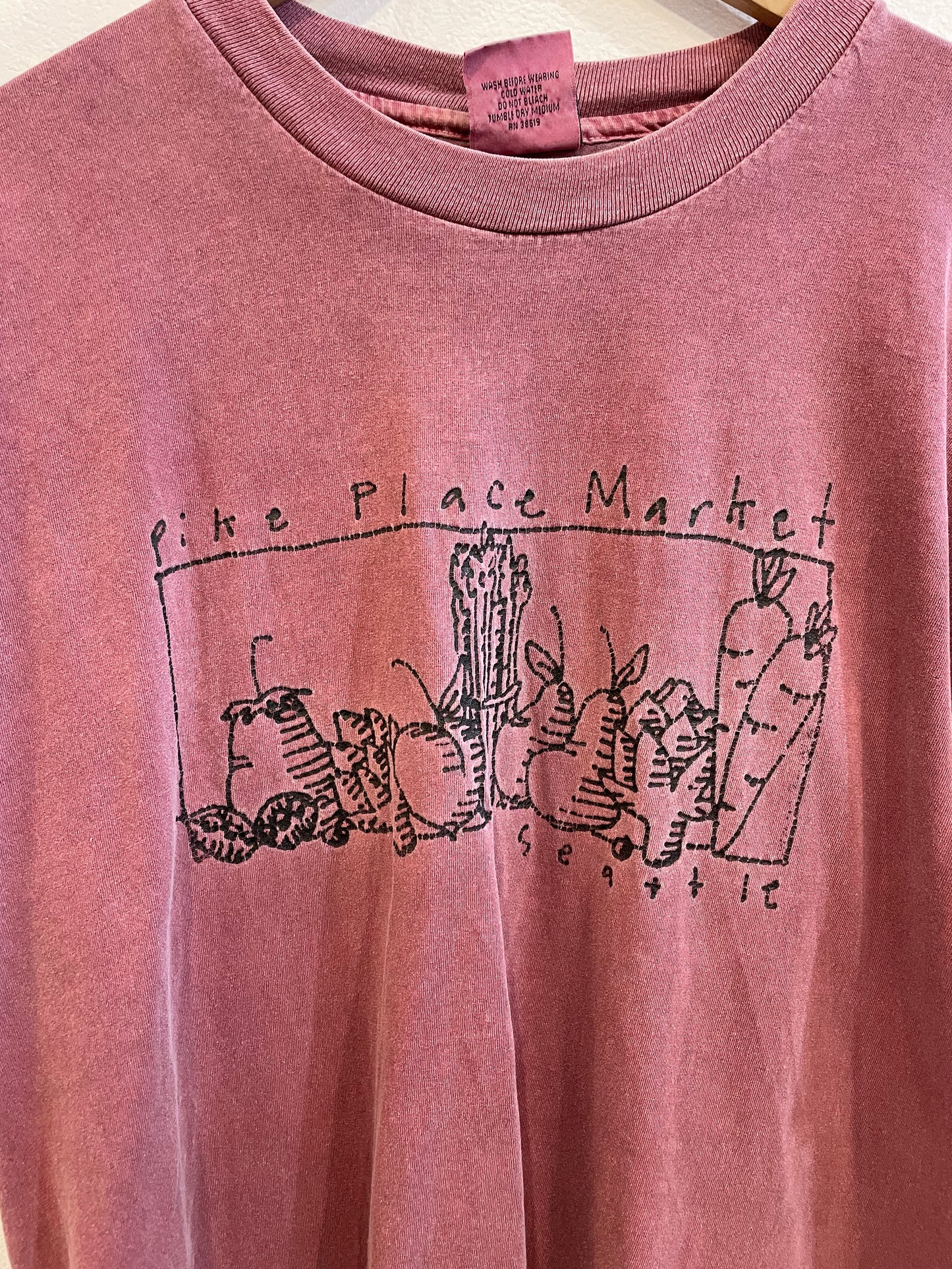 1990s Purple Over-dyed Seattle Farmers Market Tee