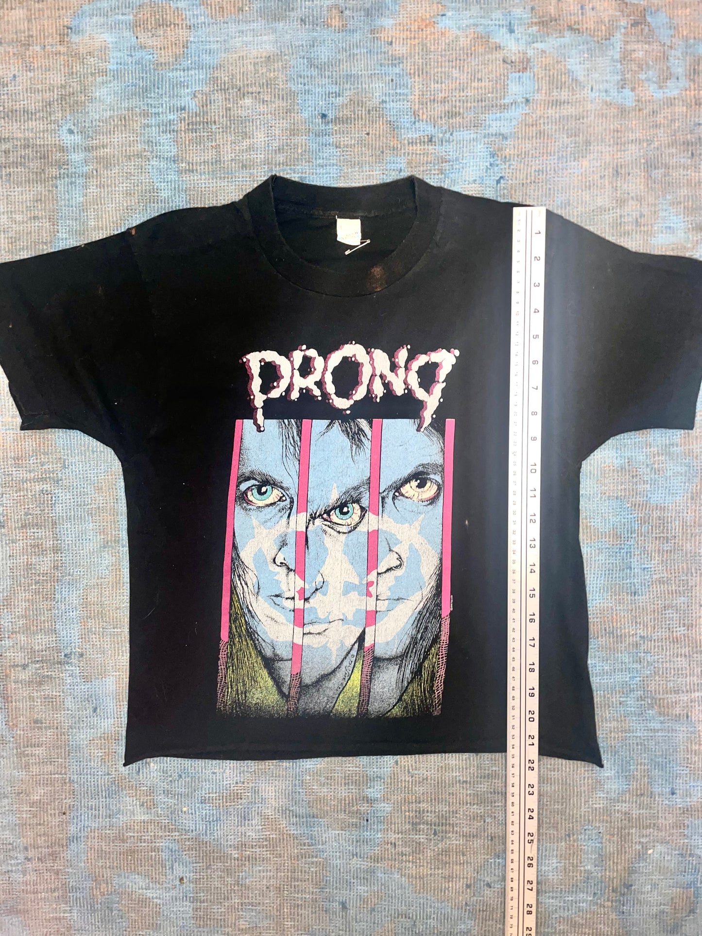 Prong "Beg To Differ Tour 1990" Pushead Black Double Sided Thrash Metal Vintage T-Shirt