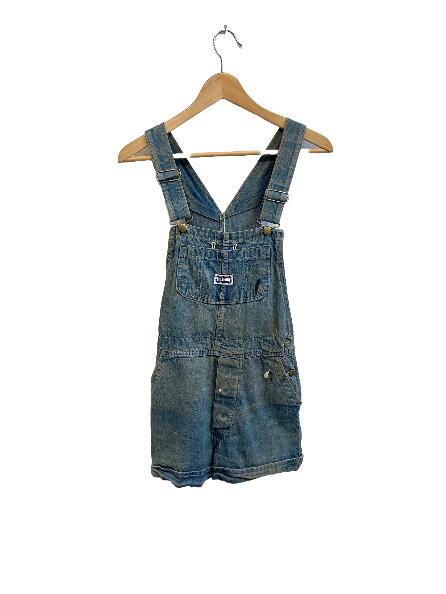 1970s Big Smith Distressed Workwear Short Overalls