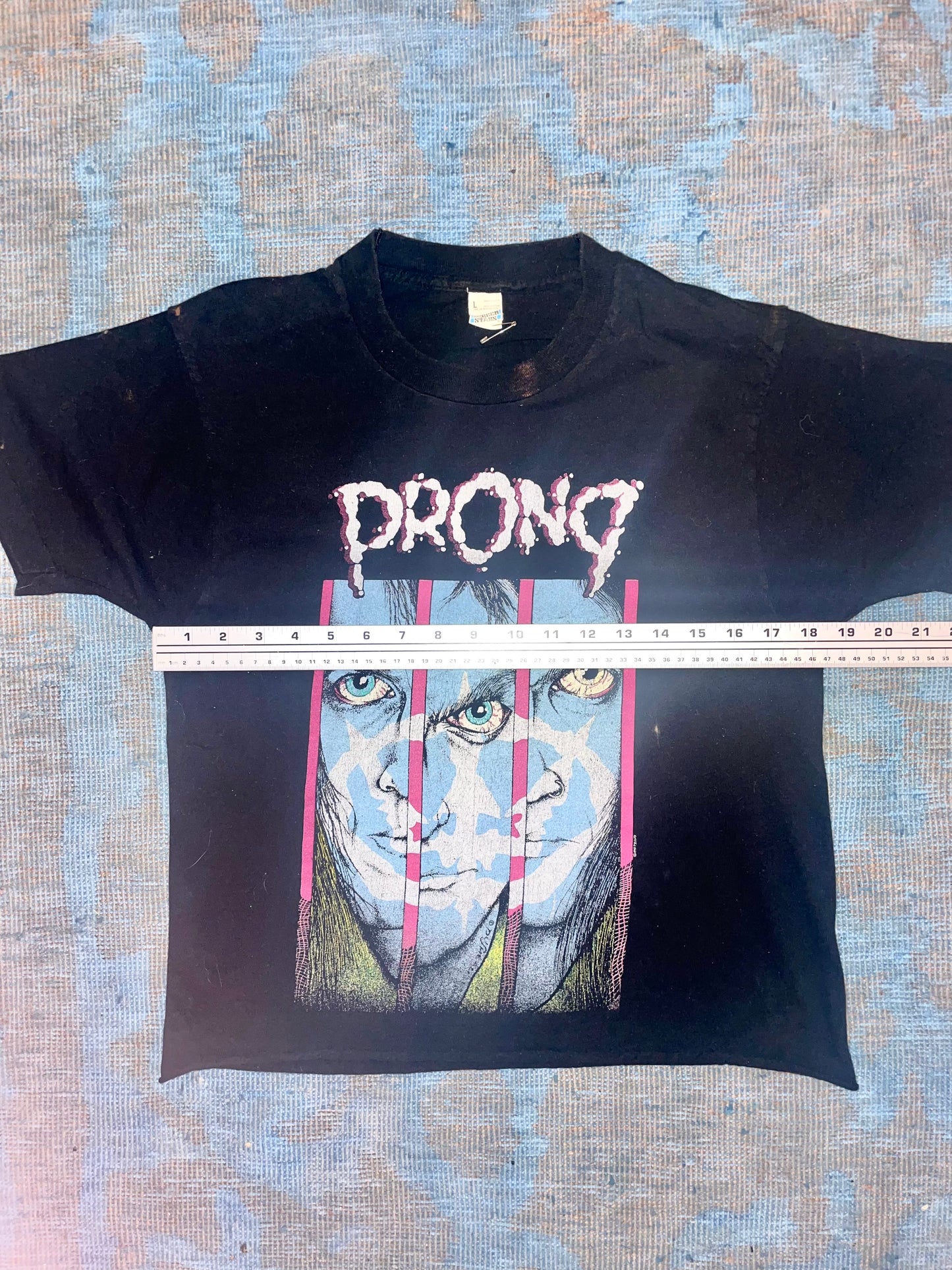 Prong "Beg To Differ Tour 1990" Pushead Black Double Sided Thrash Metal Vintage T-Shirt