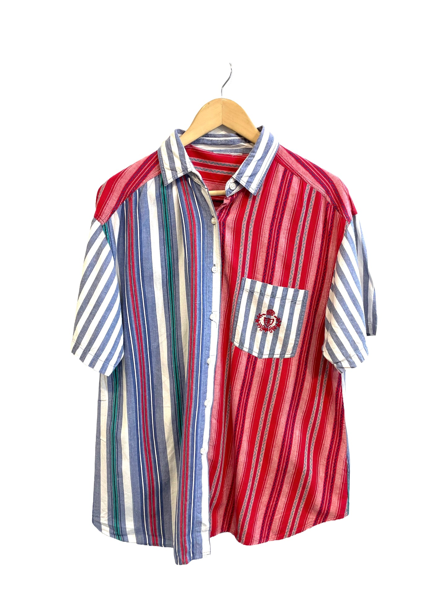 1980s Multi Stripe Cotton Pocket Shirt