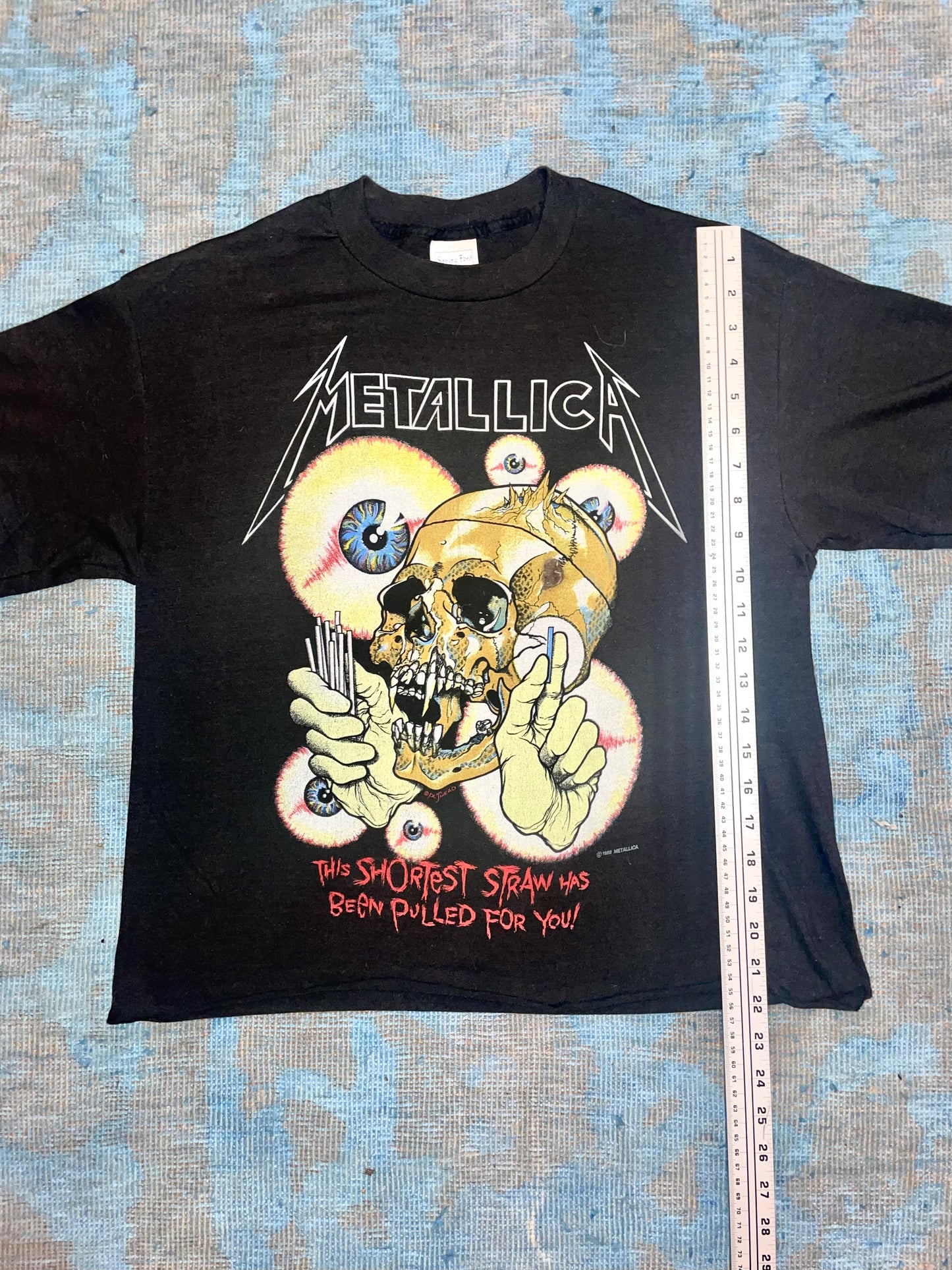 Metallica "Shortest Straw / Vertigo" 1988 Black Double Sided Metal Vintage T-Shirt