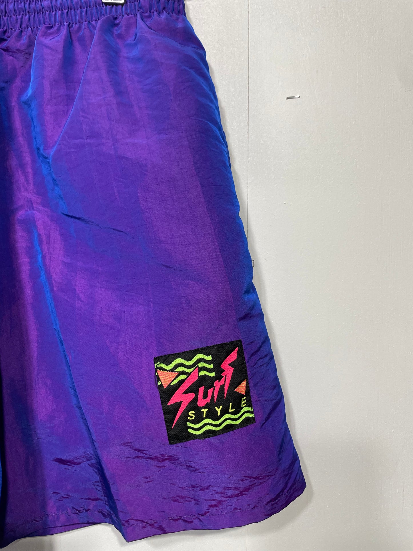 1990s Iridescent Purple SURF STYLE Unlined Trunks