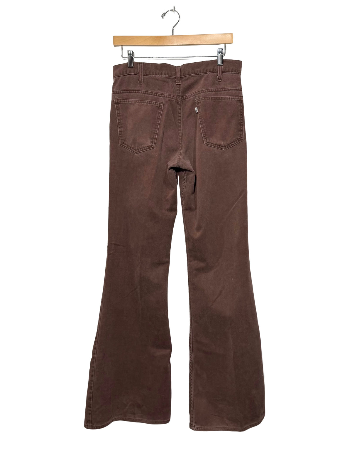 1970s Levis White Tab Brown Bell Bottom Flares