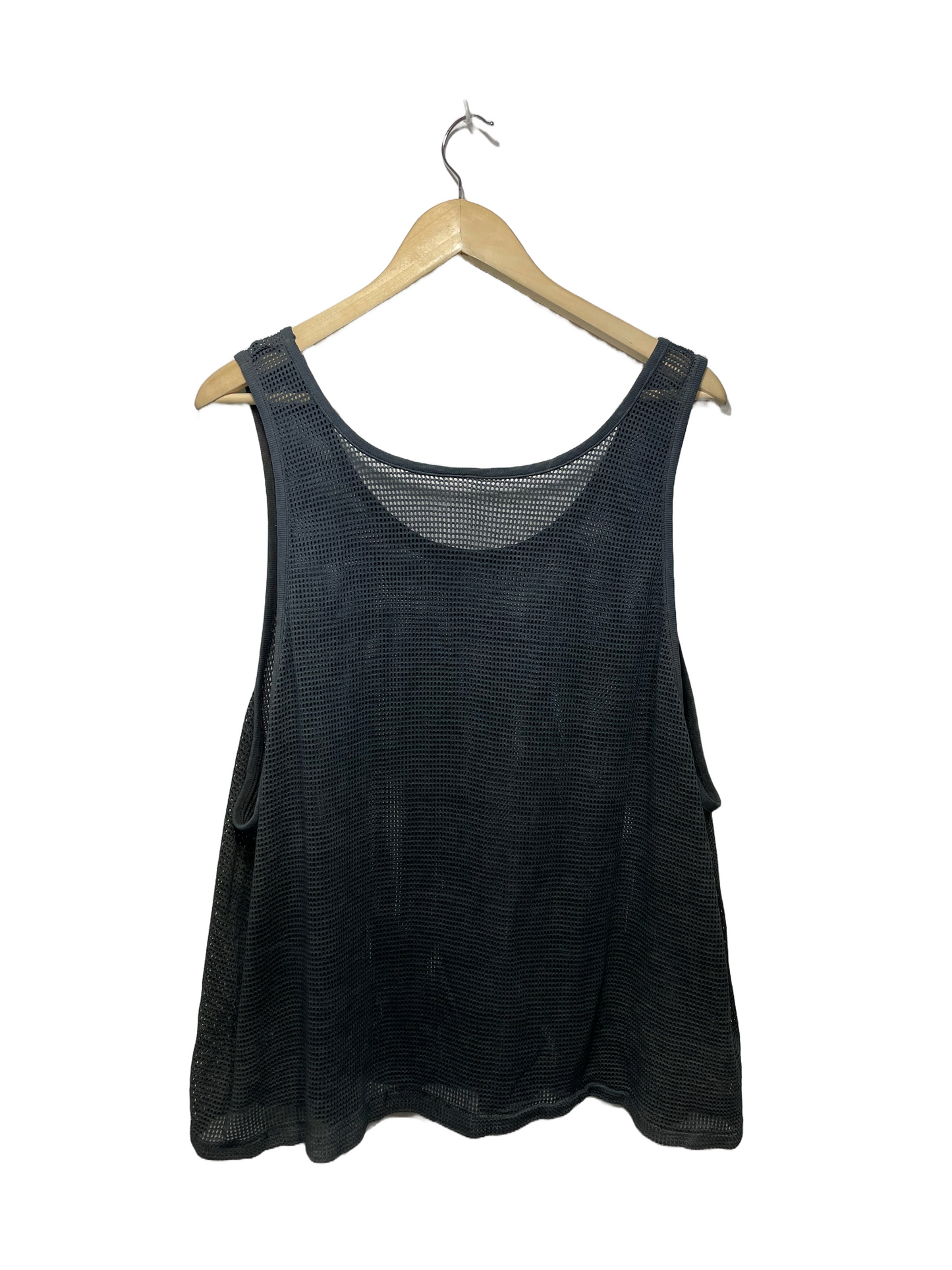 1980s Black Faded Mesh Tank Top