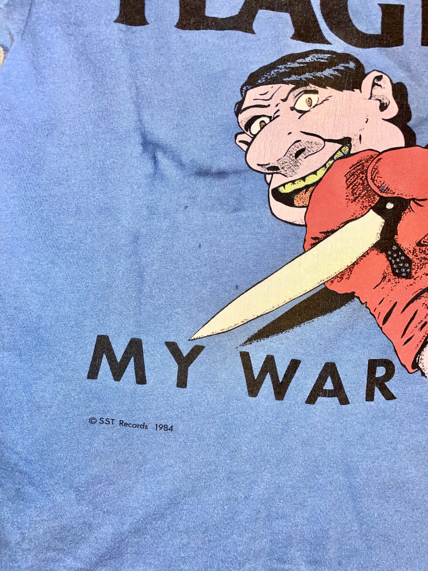 Black Flag "My War" SST Records 1984 Blue Double Sided Hardcore Vintage T-Shirt