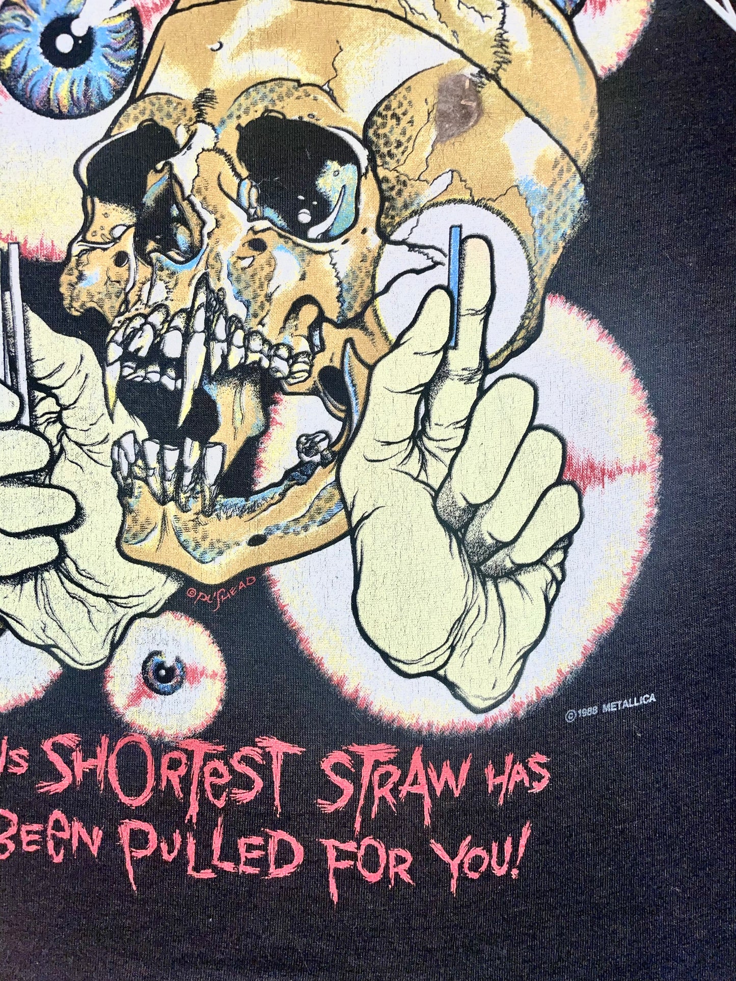 Metallica "Shortest Straw / Vertigo" 1988 Black Double Sided Metal Vintage T-Shirt