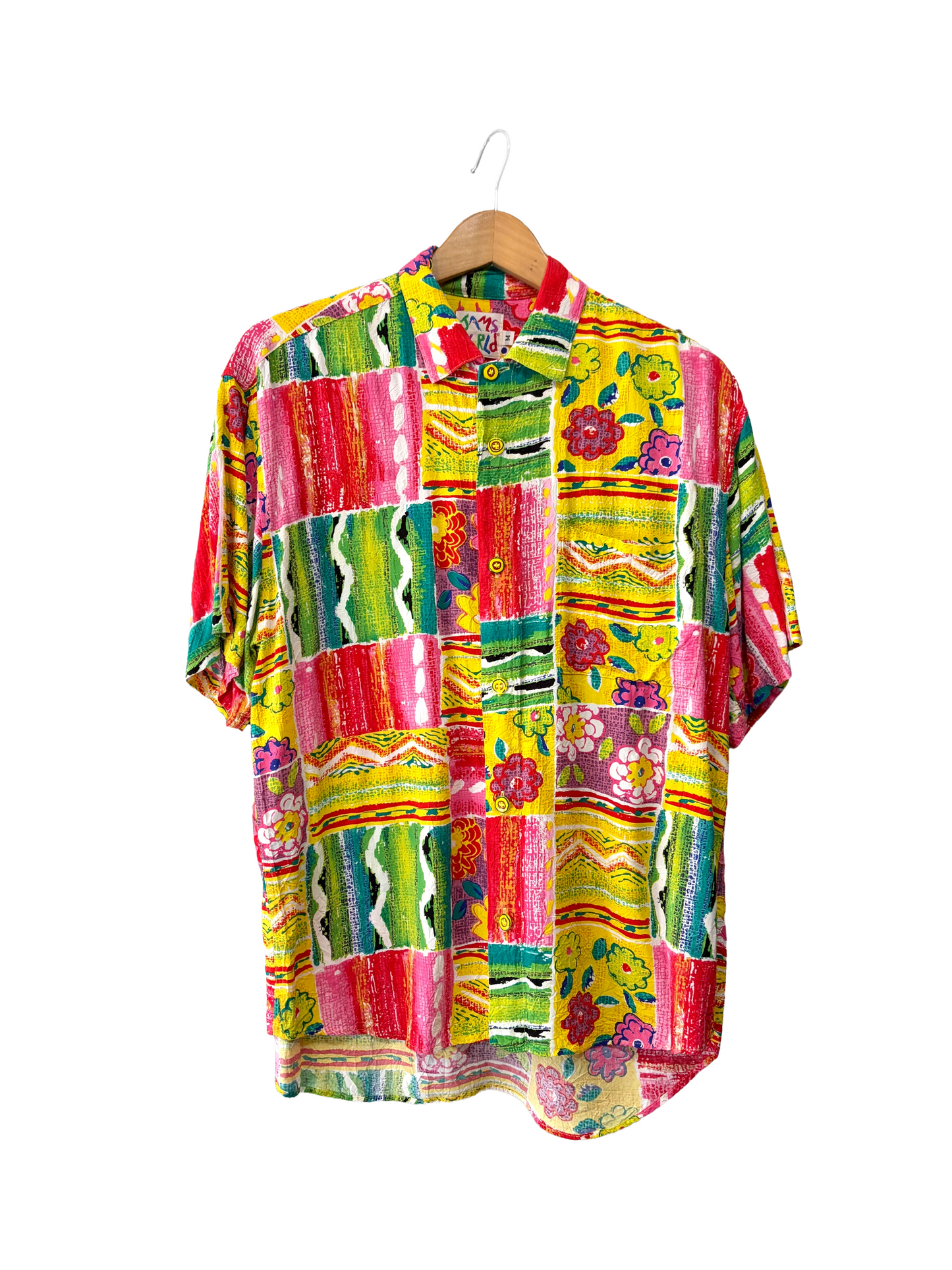 1990s Jams World Multicolor Rayon Party Blouse