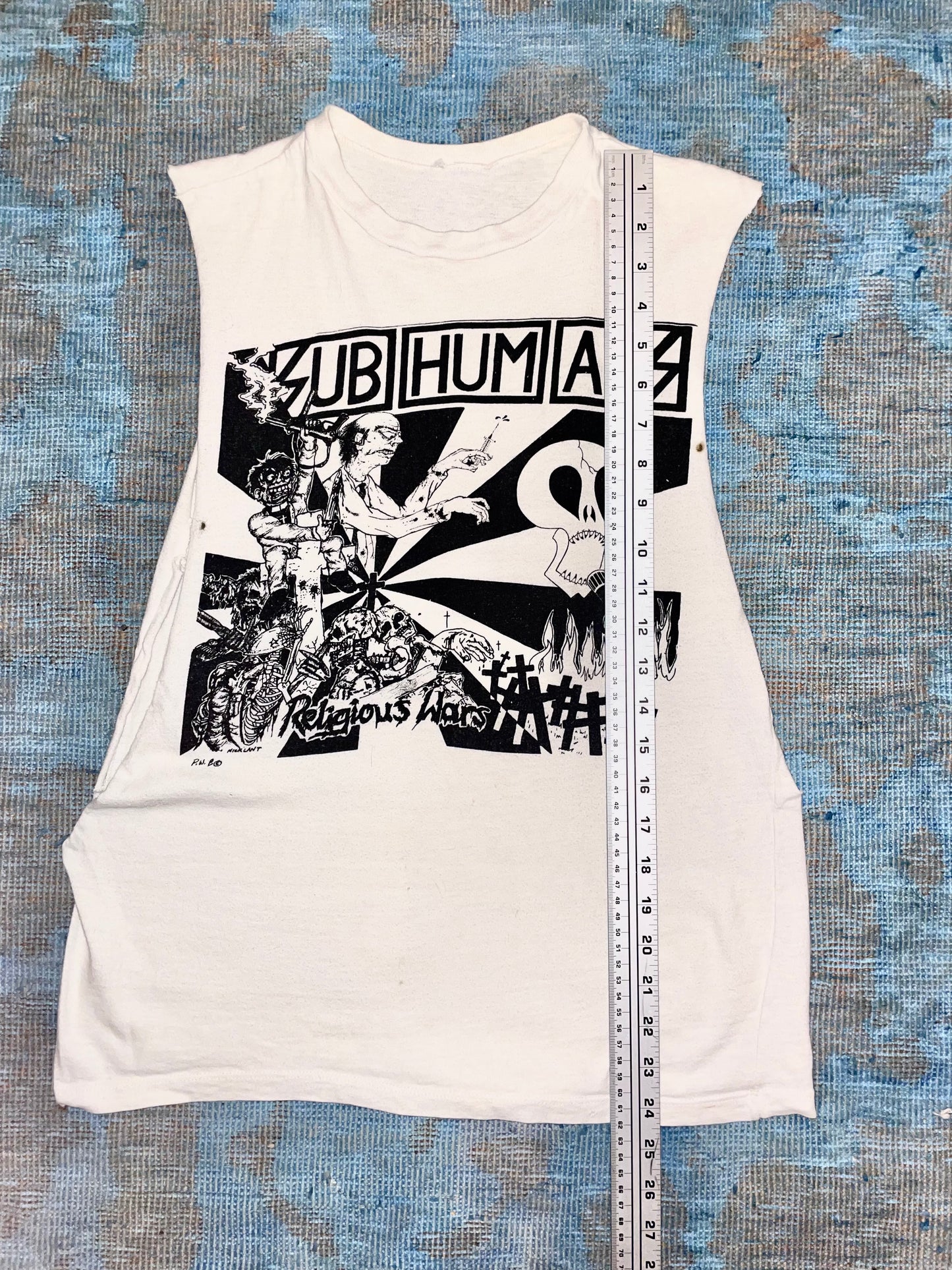 Subhumans "Religious Wars" ca. 1980s Cut-off Tank UK Anarcho Punk Vintage T-Shirt