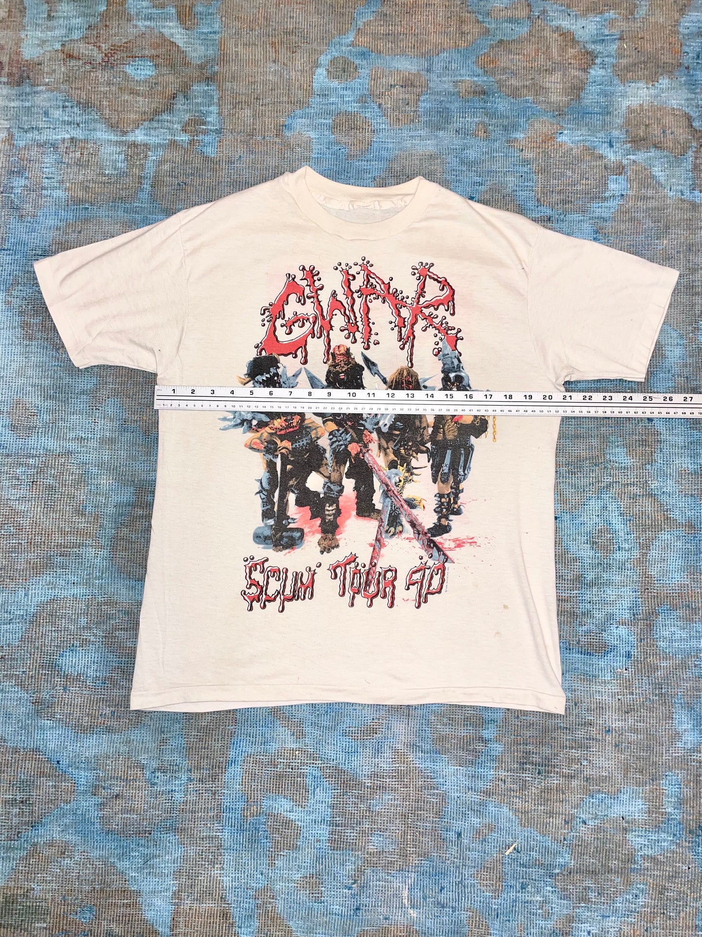 GWAR "Scum Tour 1990" White Double Sided Metal Vintage T-Shirt