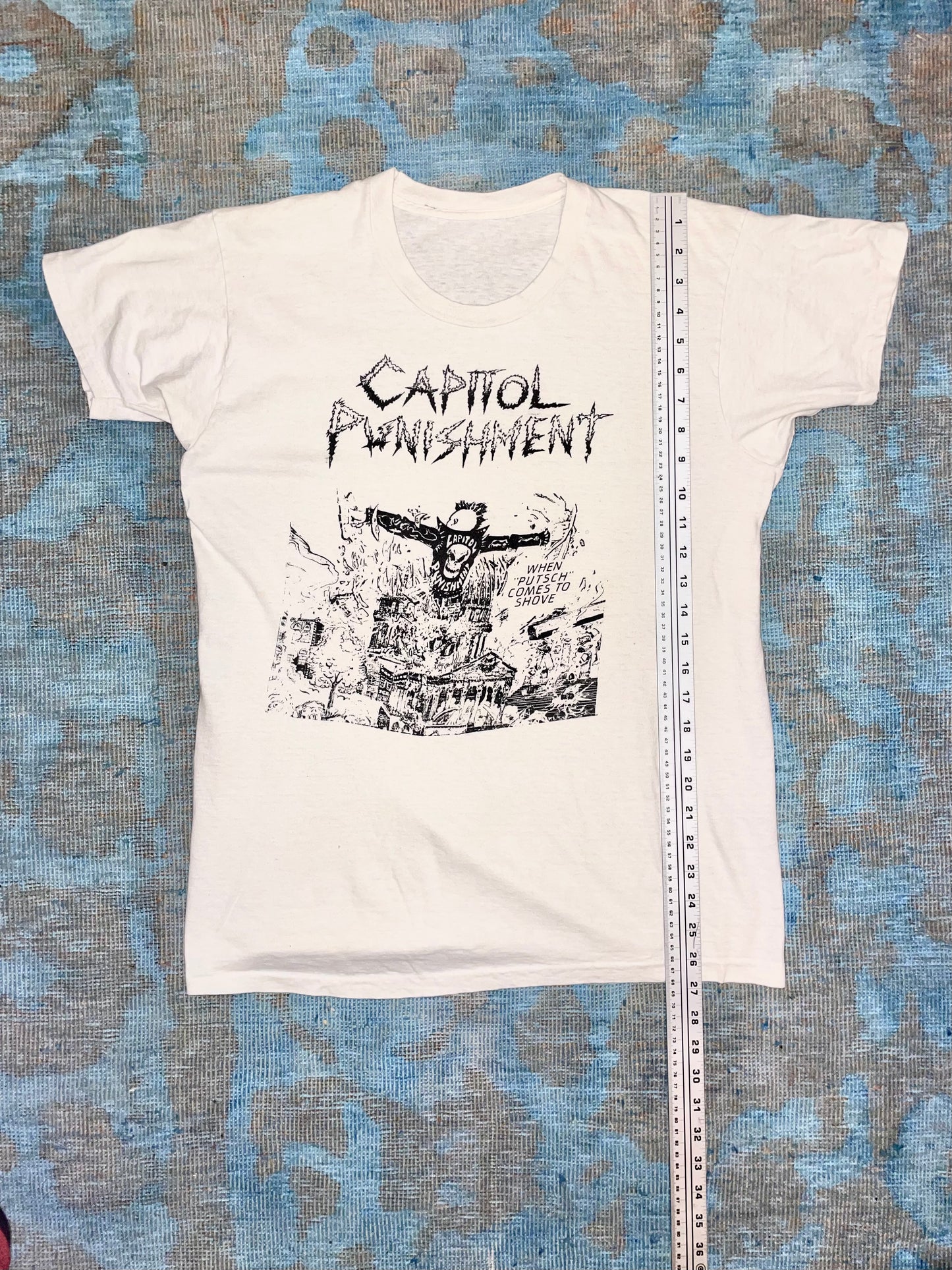 Capitol Punishment (Fresno, CA) When Putsch Comes To Shove ca. 1980s Hardcore Thrash Vintage T-Shirt