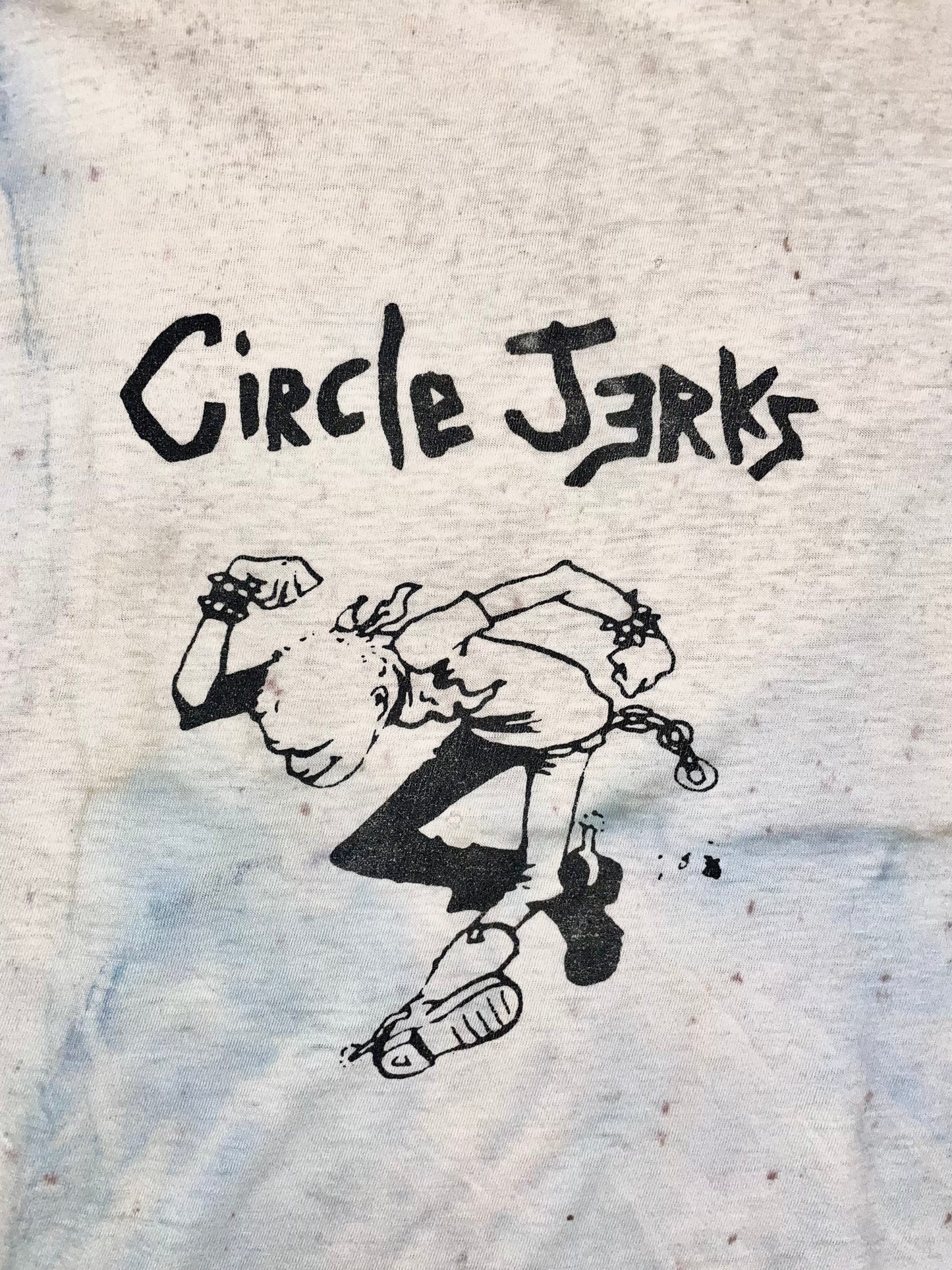 Circle Jerks DIY Silkscreen ca. 1980s Faded Tie-Dye WC Hardcore Vintage T-Shirt