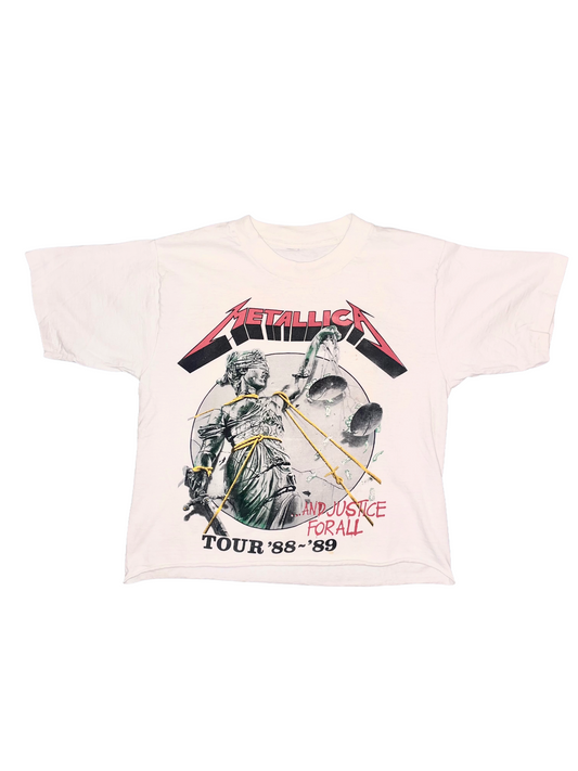 Metallica "…And Justice For All Tour 1988-89" White Double Sided Metal Vintage T-Shirt