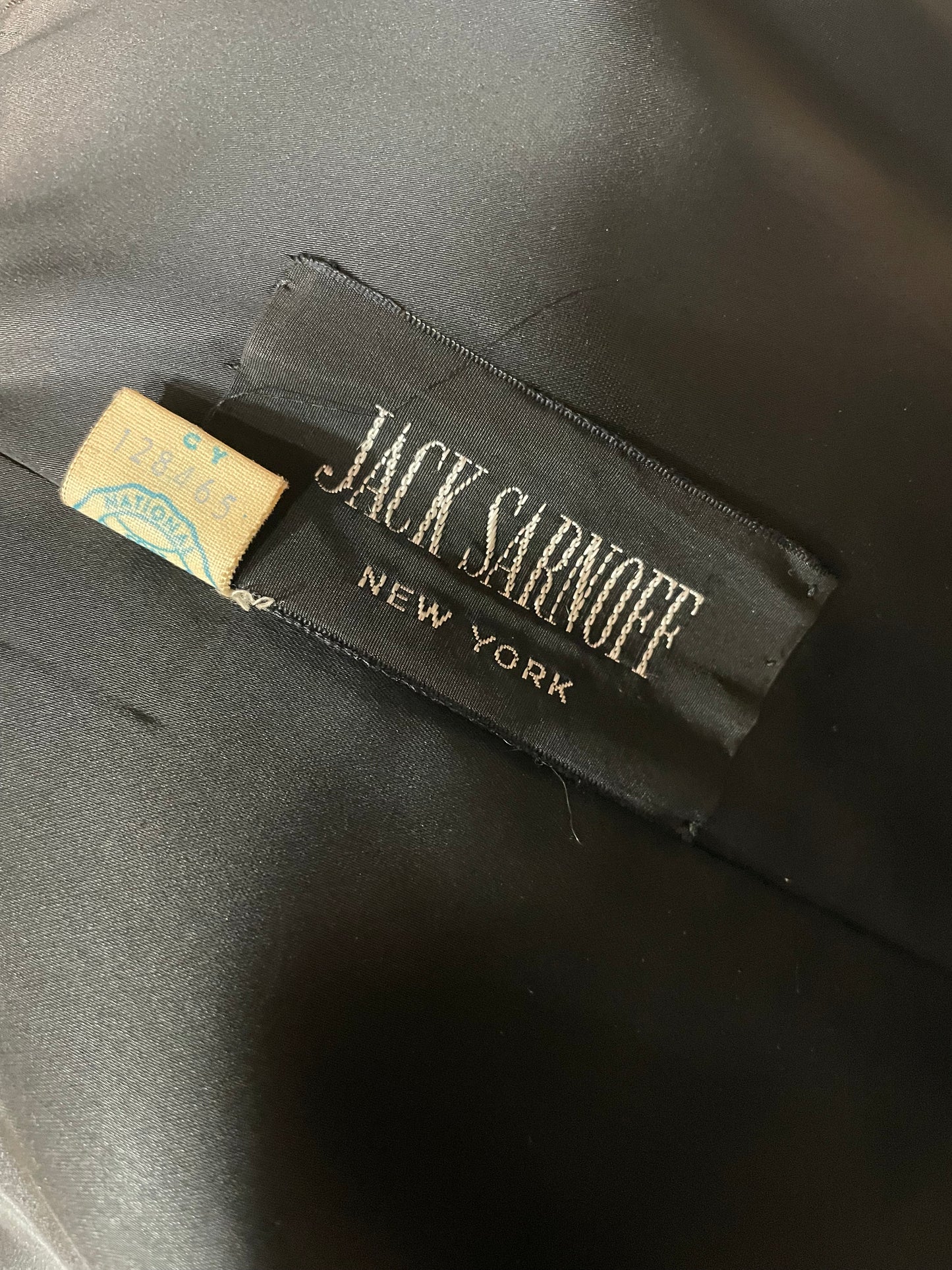 1960s Black Mouton Fur Trim Double-Breasted Swing Coat