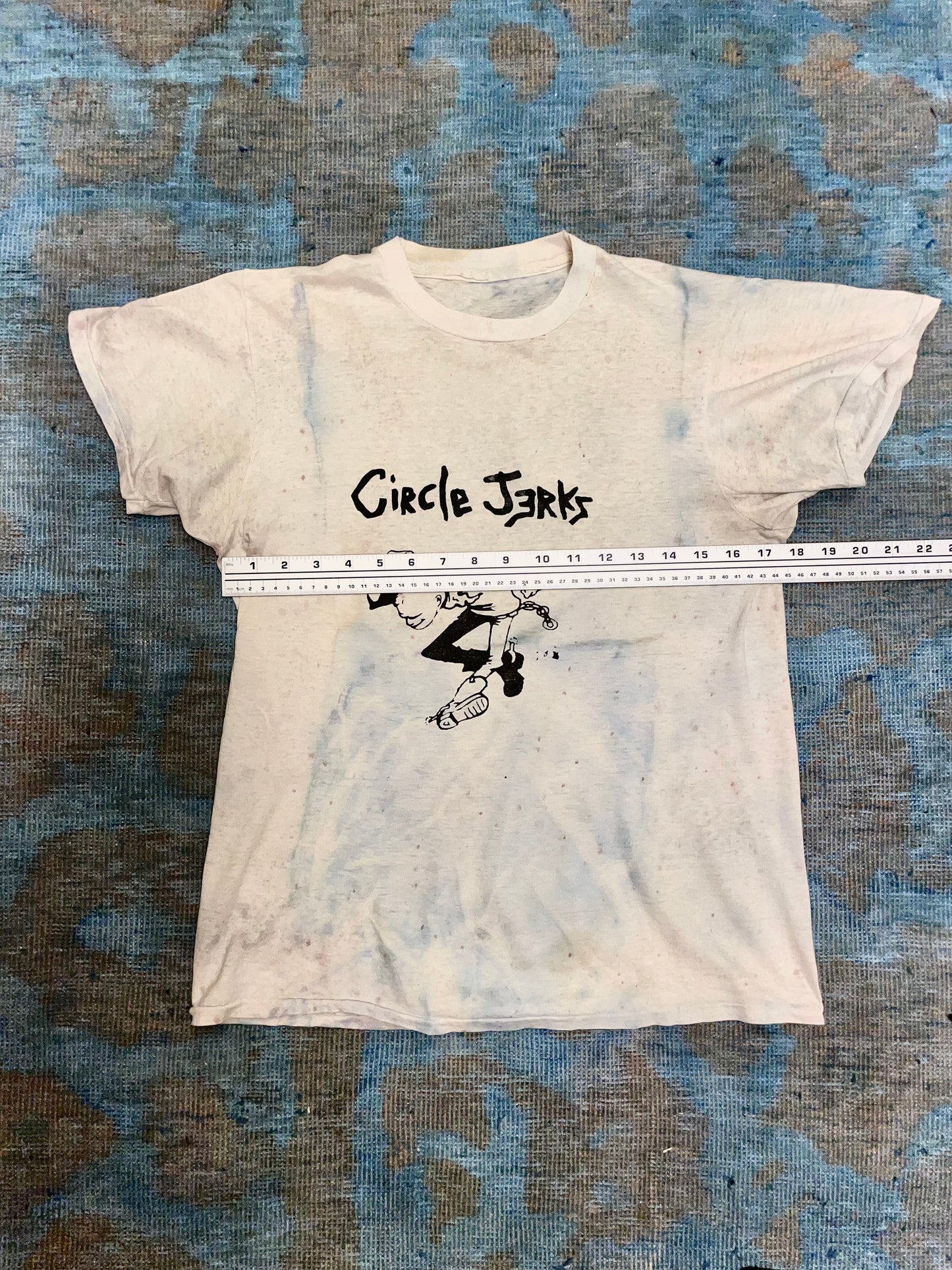 Circle Jerks DIY Silkscreen ca. 1980s Faded Tie-Dye WC Hardcore Vintage T-Shirt