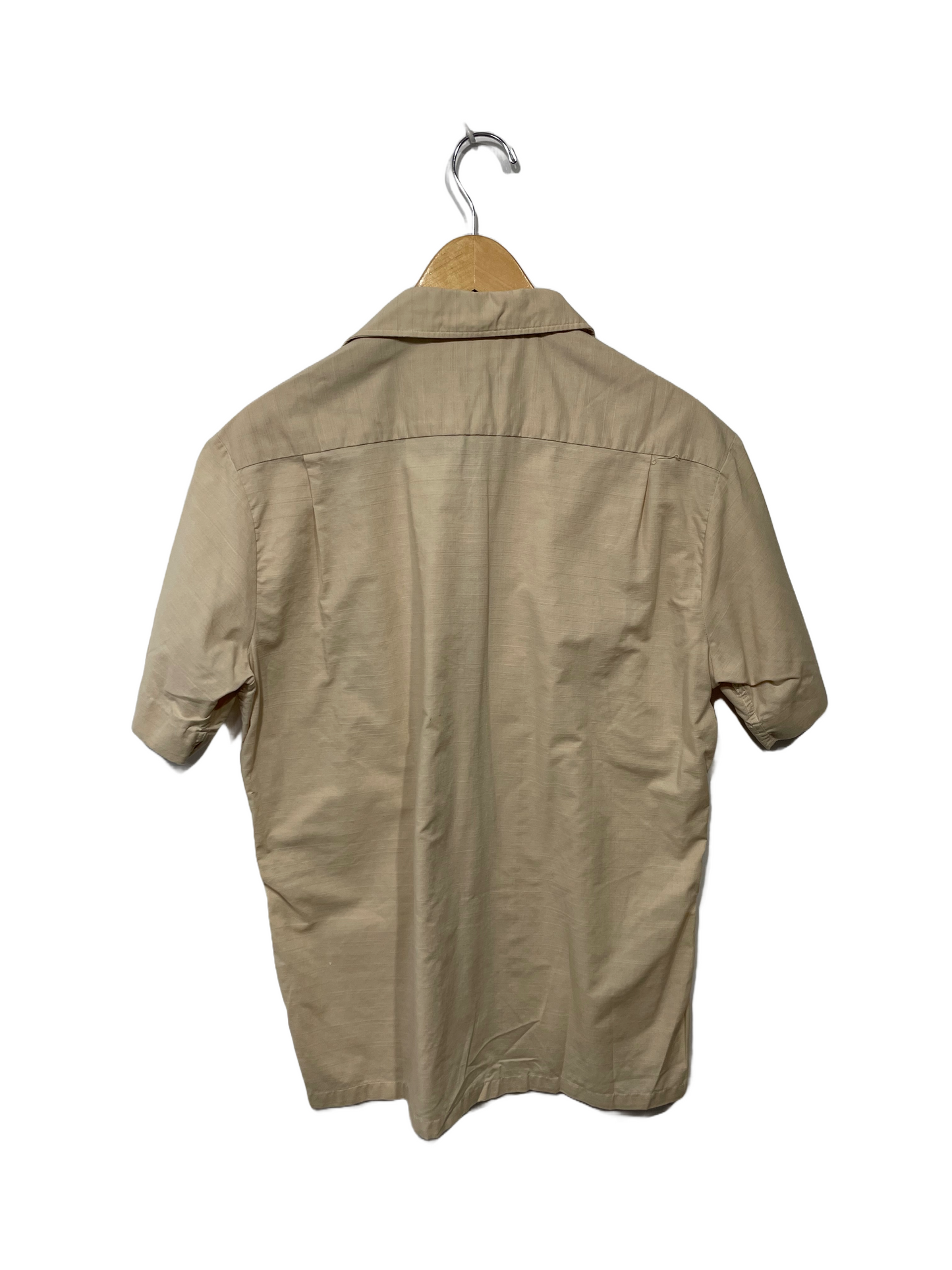 1960s Tan Two Pocket Loop Collar Shortsleeve Shirt