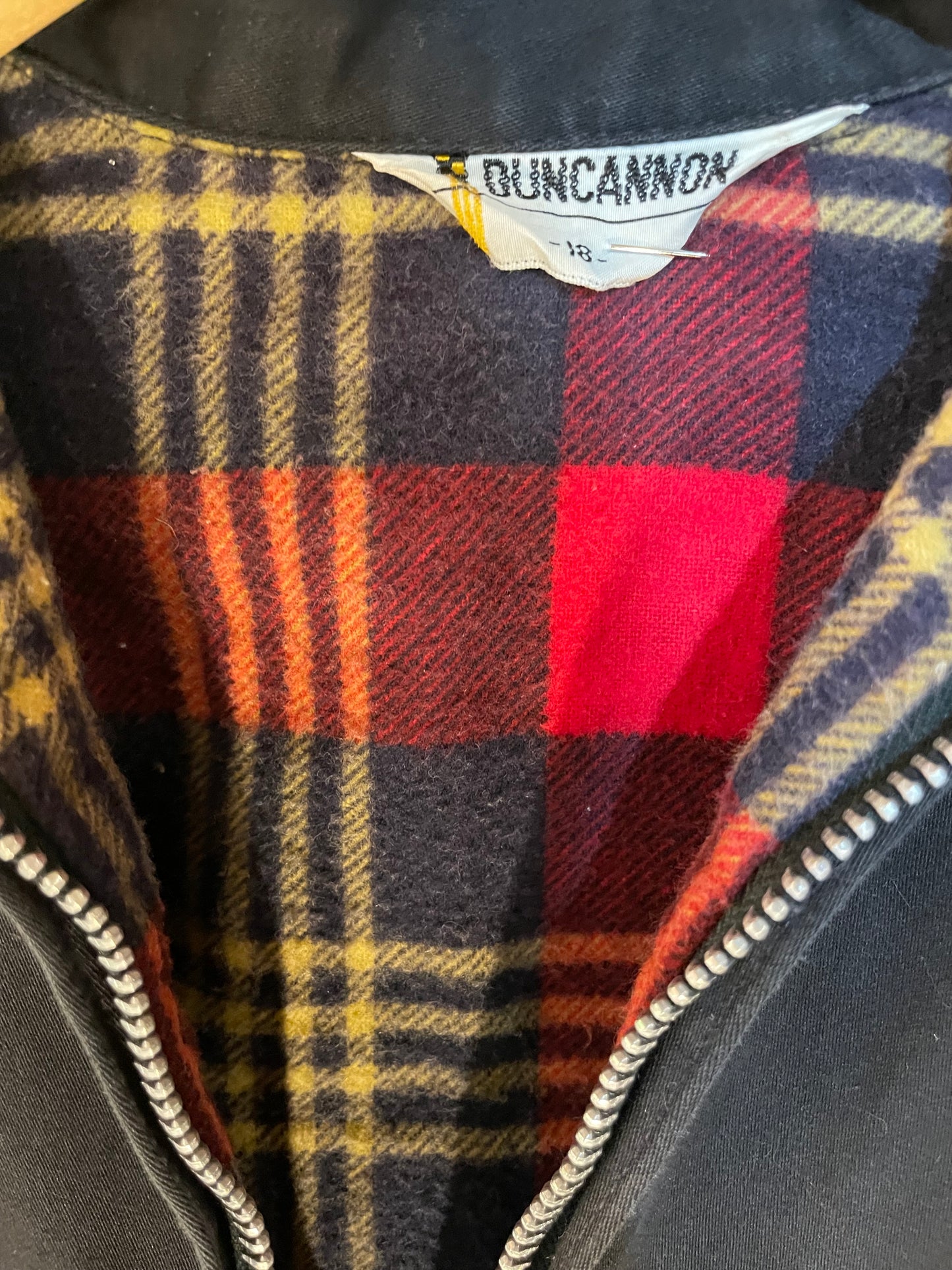 1950s Black Cotton Lined Harrington Jacket