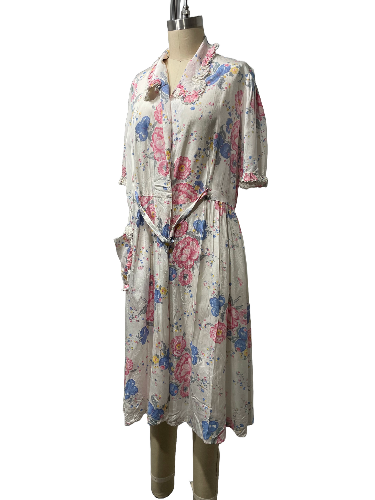 1940s Rayon Floral Wrap Dress