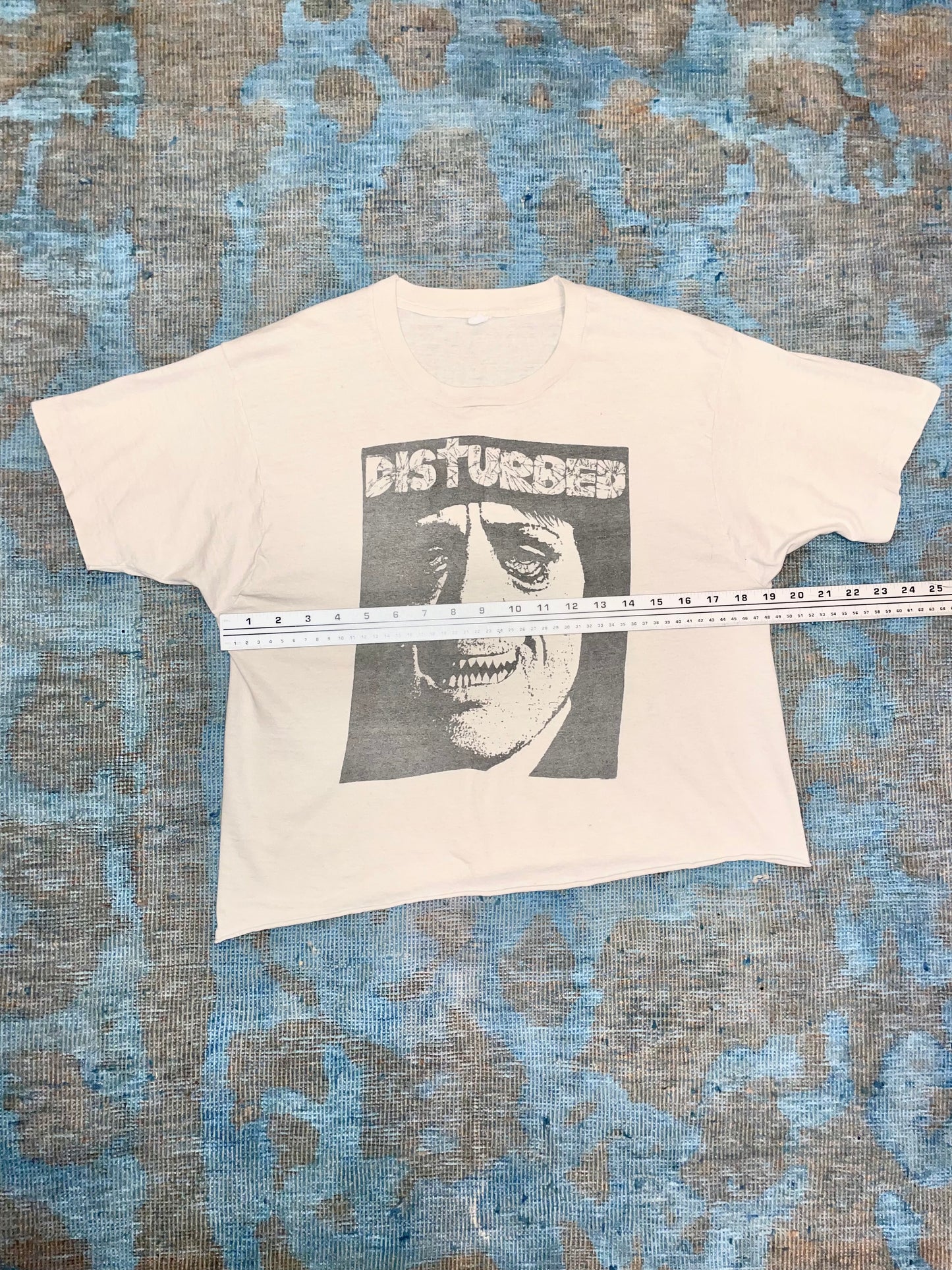 Disturbed (Minneapolis) “Disturbing America” ca. 1980s White Double Sided Thrash Metal Vintage T-Shirt