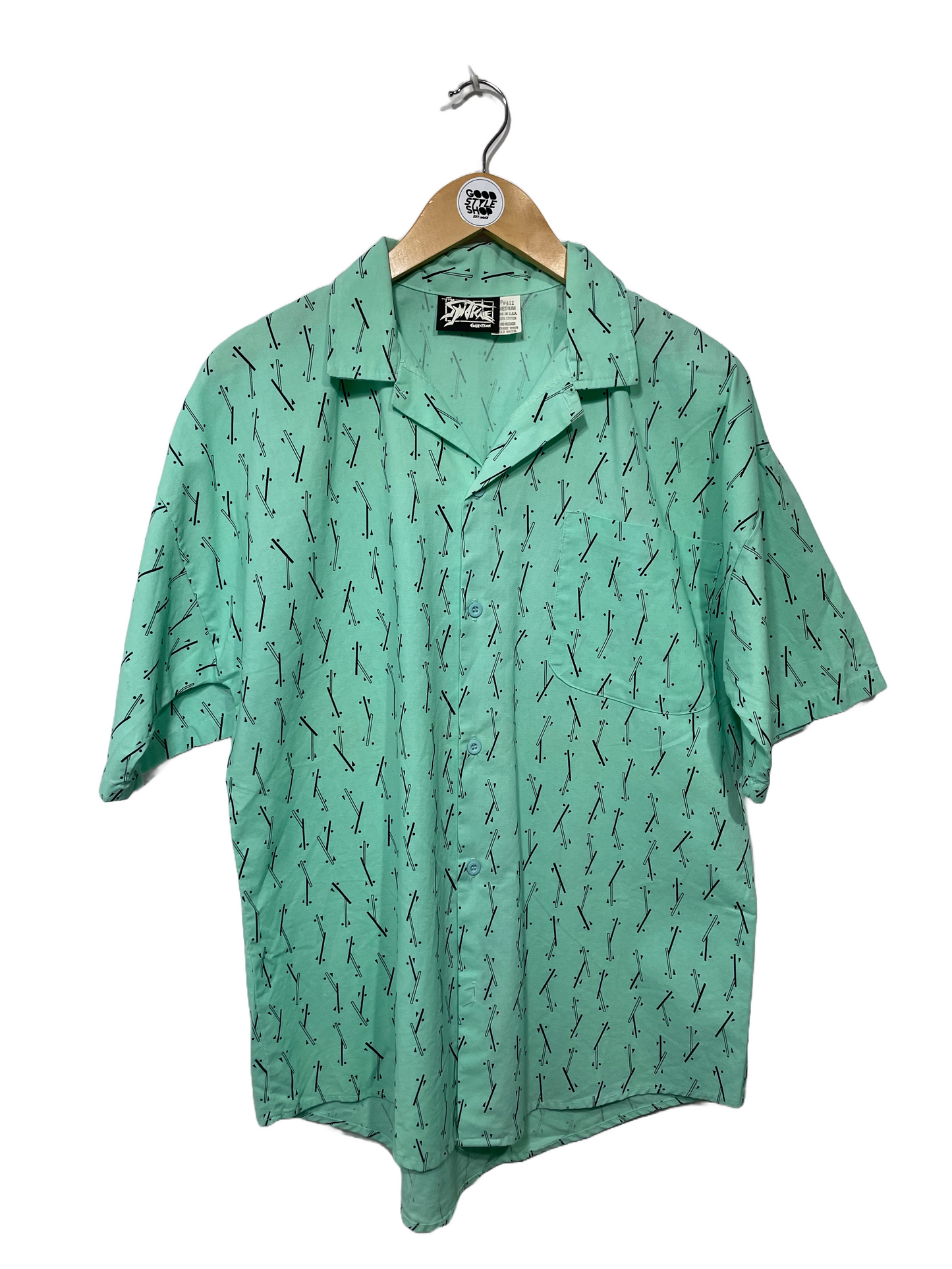 1980s Seafoam New Wave ‘The Syndicate’ Cotton Shirt