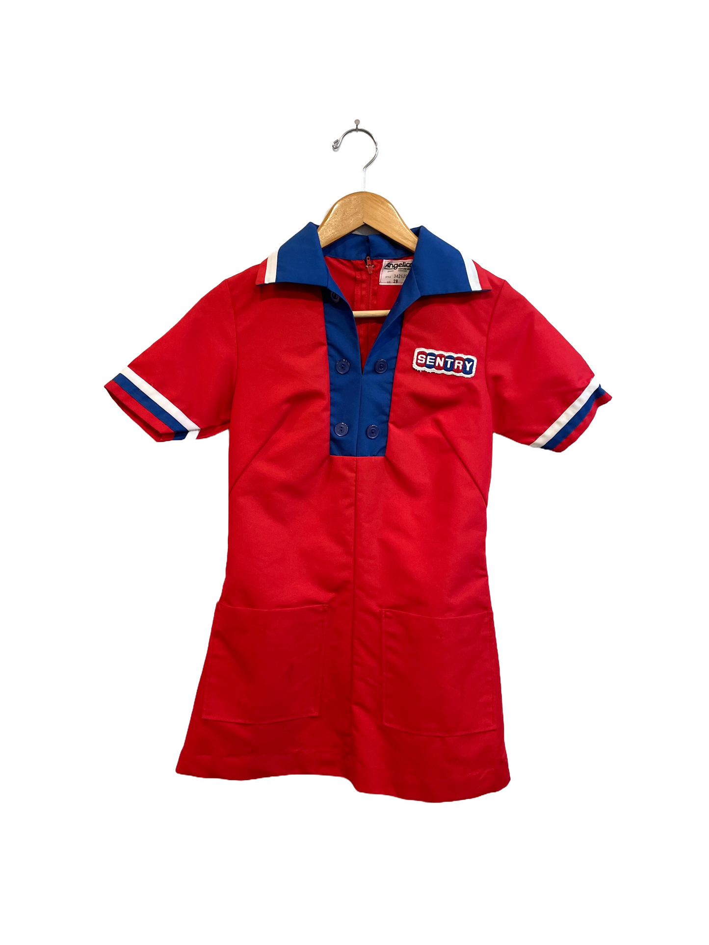 1970s Red Blue White Sentry Patch Uniform Dress
