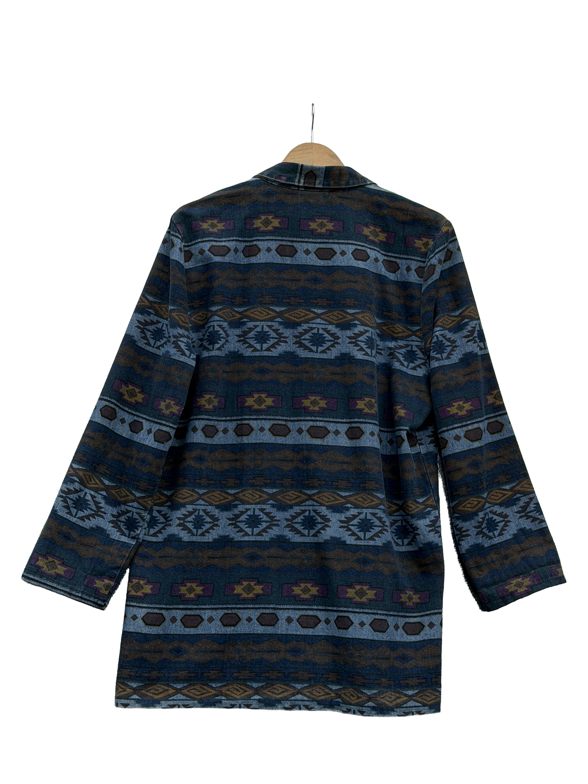 1980s Navy Southwestern Print Oversize Blazer