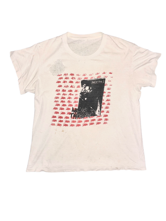 Minor Threat "Out of Step" DIY print ca. 1980s DC Hardcore Vintage T-Shirt
