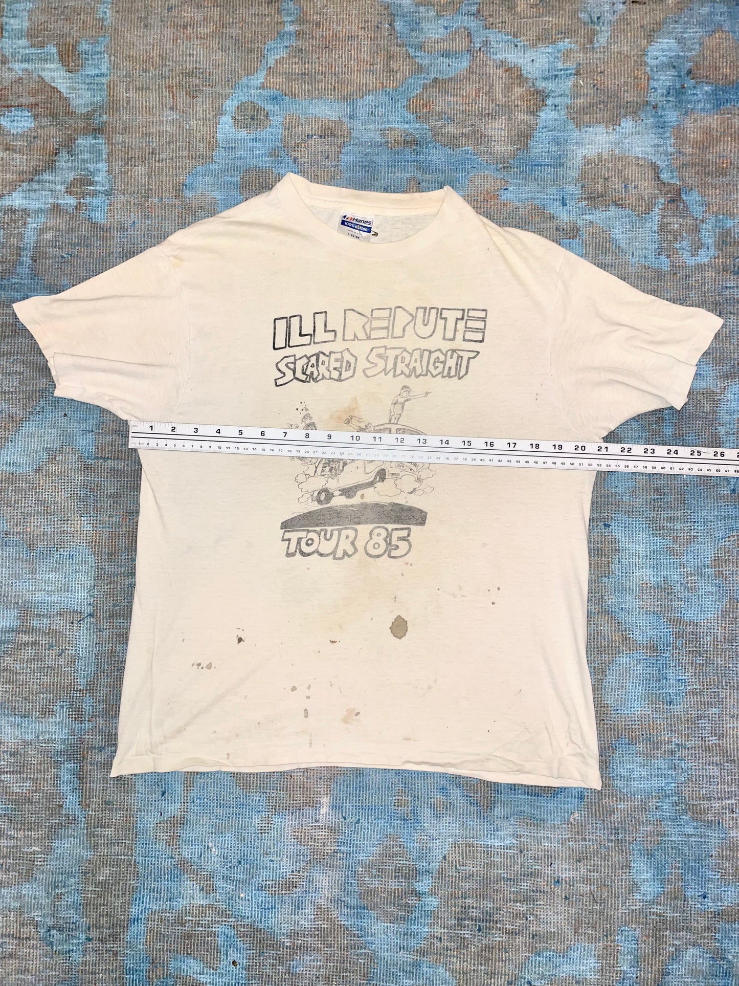 Ill Repute / Scared Straight "Tour 1985" White Nardcore Thrash Vintage T-Shirt