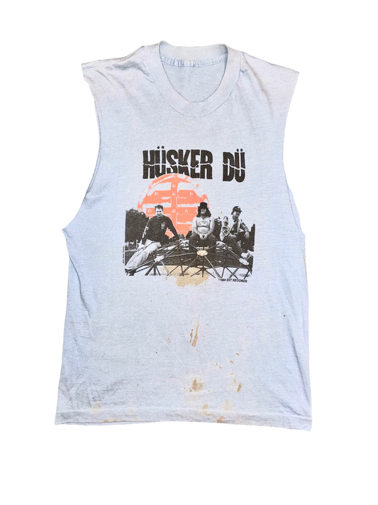 Hüsker Dü Blue Cut-off Sleeves SST Records Hardcore Vintage T-Shirt