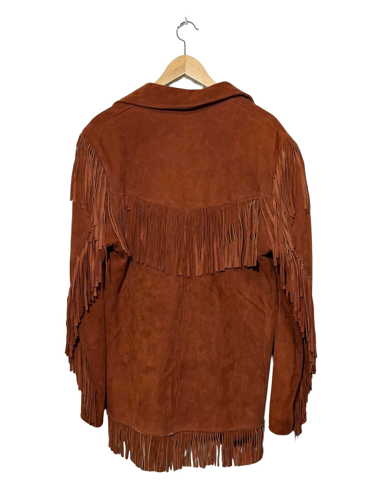 1970s Ruddy Brown Shag Fringe Suede Jacket