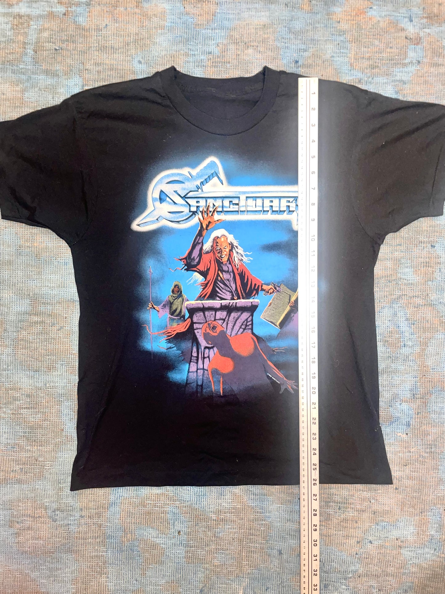 Sanctuary "Refuge Denied" 1988 Black Double Sided Like New Metal Vintage T-Shirt