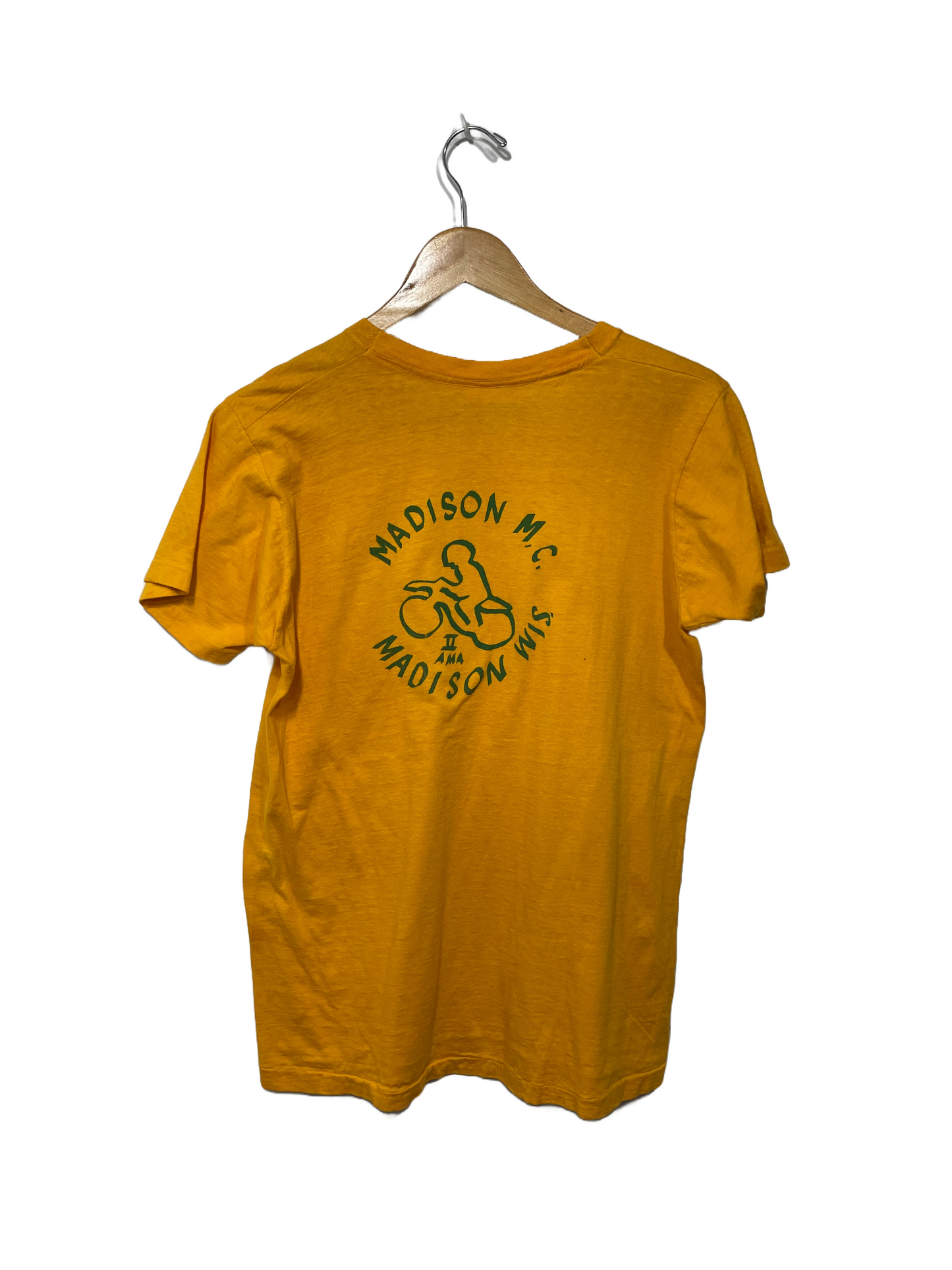 1980s Fruit of the Loom Tag Yellow Madison Bike T-shirt