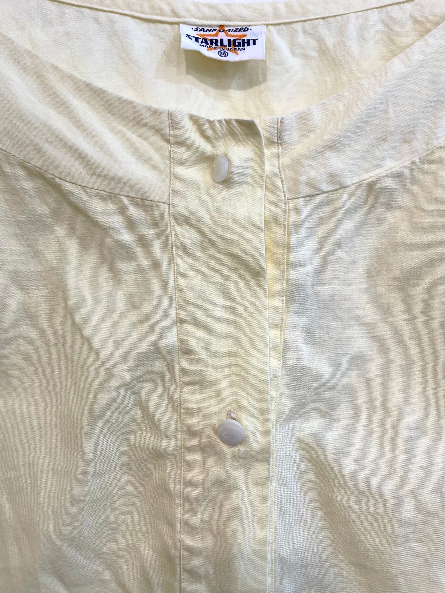 1950s Yellow Boatneck Cotton Sleeveless Blouse