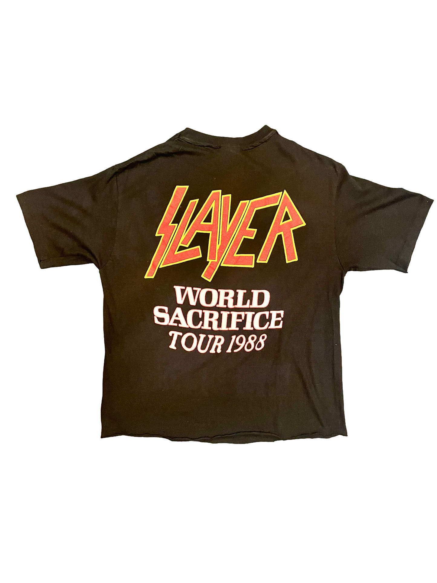 Slayer "Root Of All Evil World Sacrifice Tour 1988" Black Double Sided Thrash Metal Vintage T-Shirt