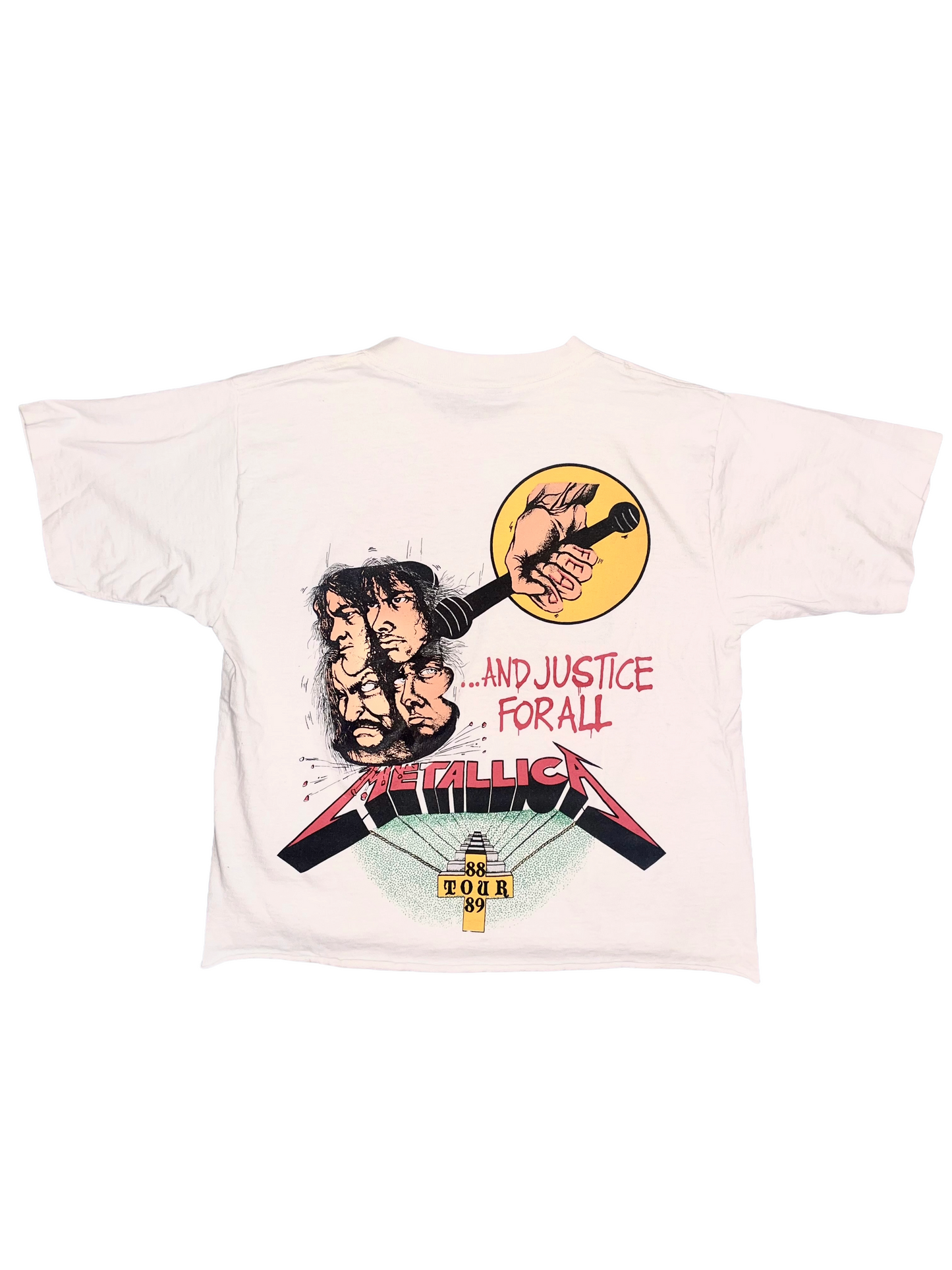 Metallica "…And Justice For All Tour 1988-89" White Double Sided Metal Vintage T-Shirt
