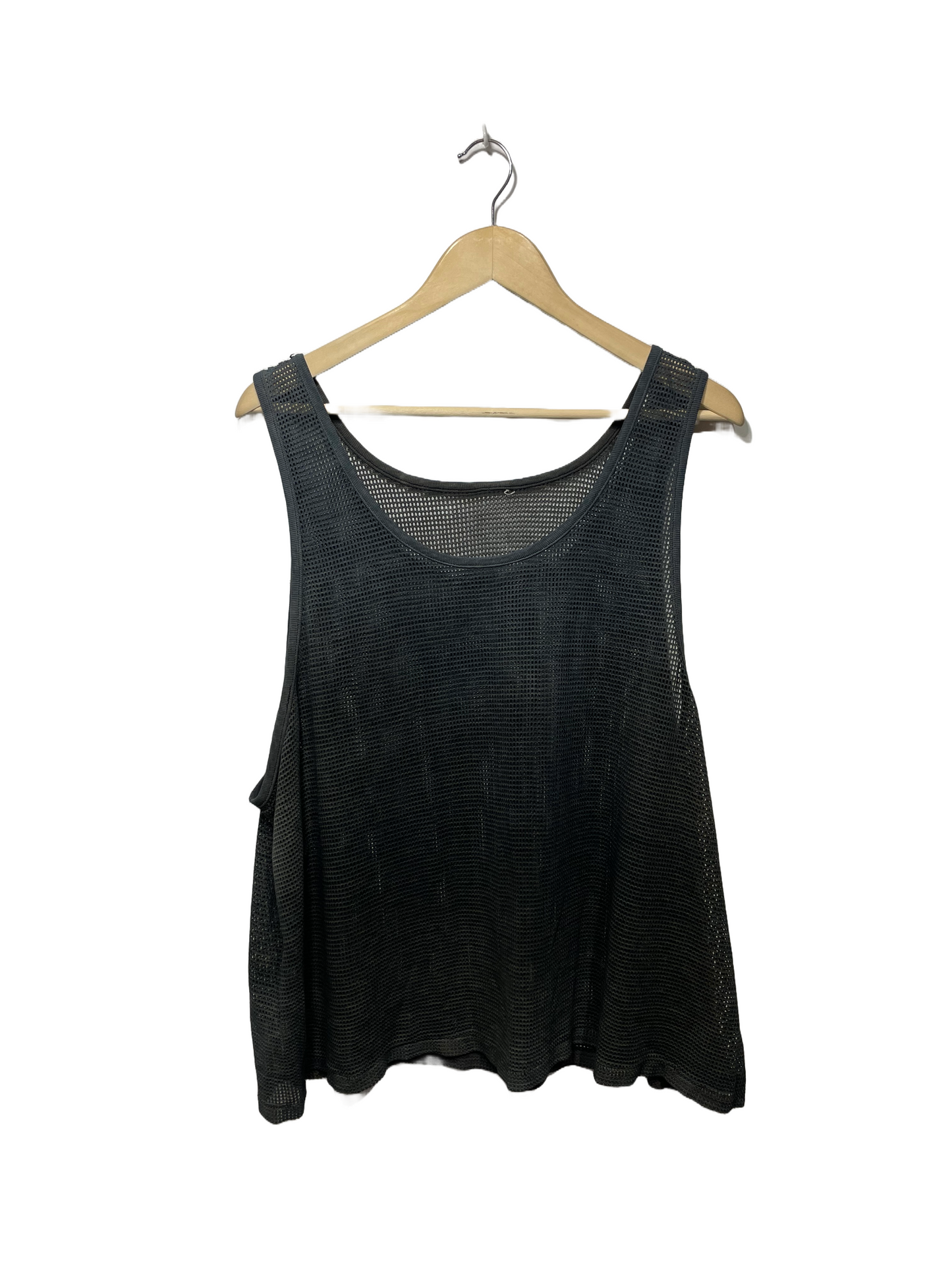 1980s Black Faded Mesh Tank Top