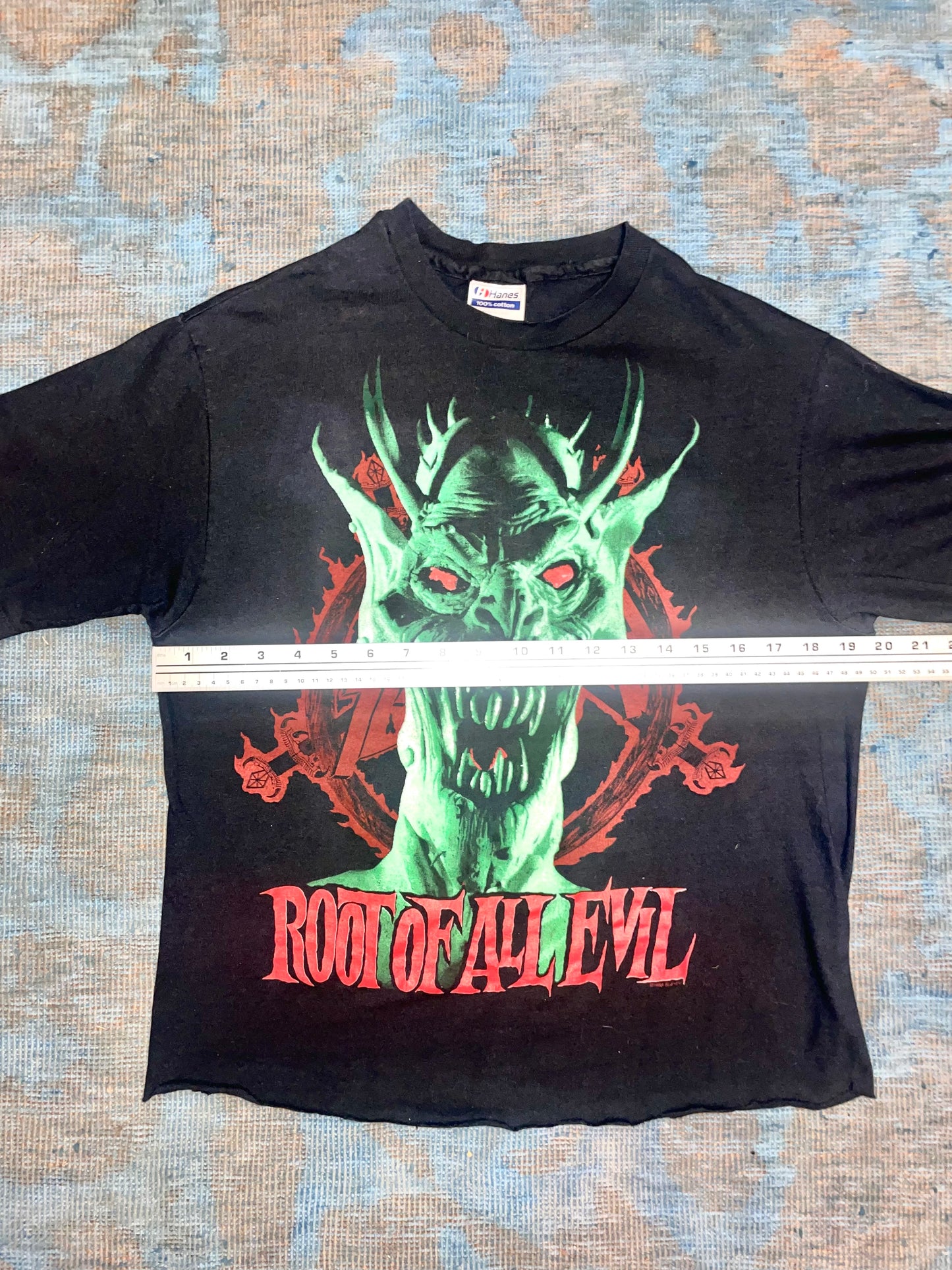 Slayer "Root Of All Evil World Sacrifice Tour 1988" Black Double Sided Thrash Metal Vintage T-Shirt