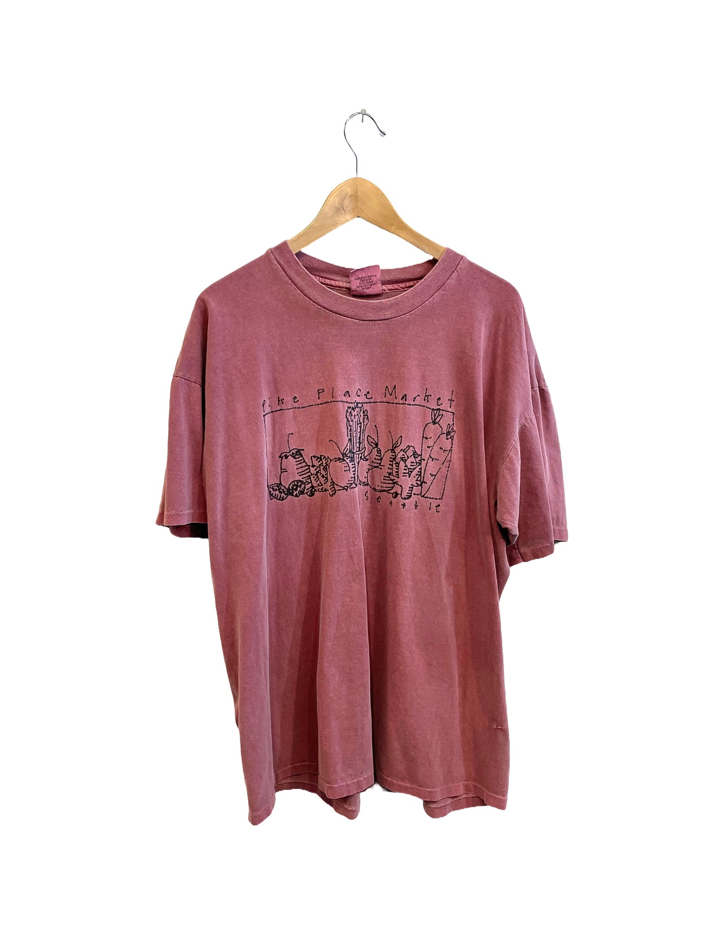 1990s Purple Over-dyed Seattle Farmers Market Tee