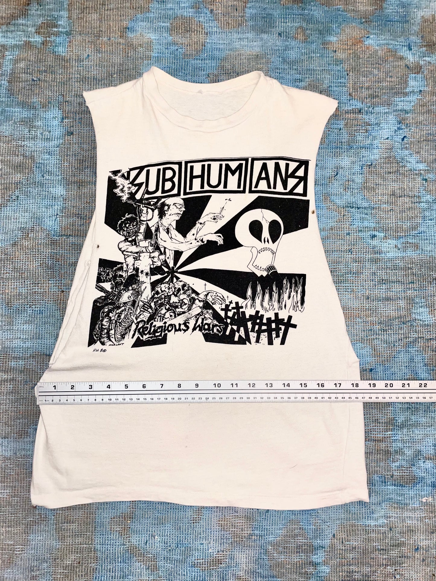 Subhumans "Religious Wars" ca. 1980s Cut-off Tank UK Anarcho Punk Vintage T-Shirt