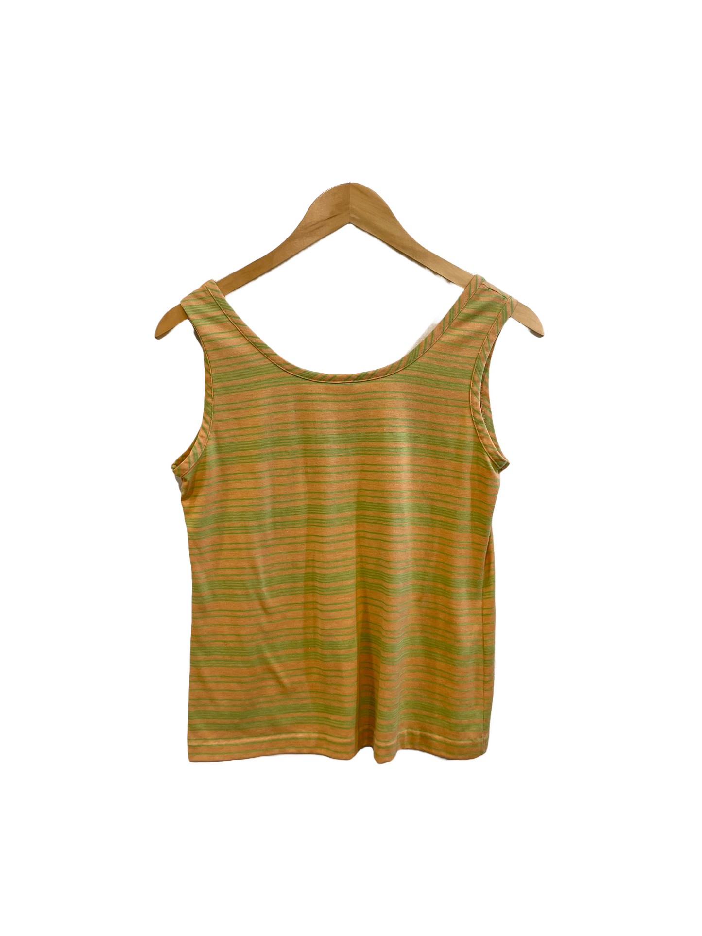 1980s Peach Lime Scan Lines Jersey Tank